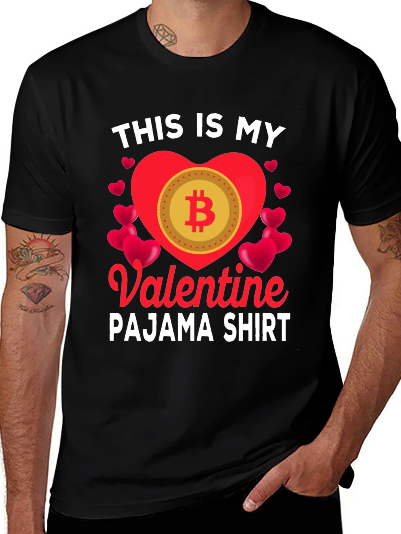 Bitcoin Valentine Pajama Shirt - Crypto Lover Tee