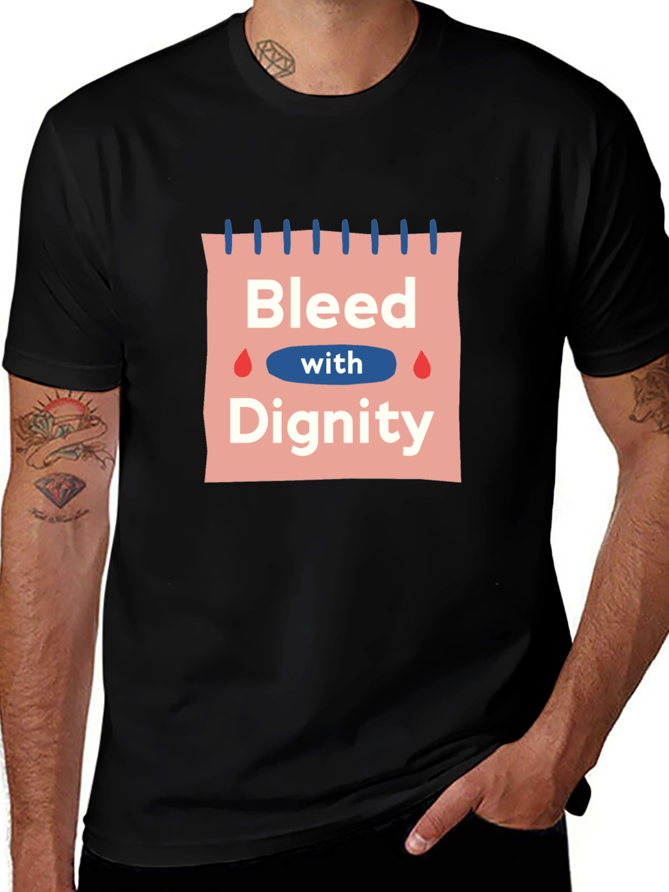 Bleed with Dignity Black Graphic T-Shirt