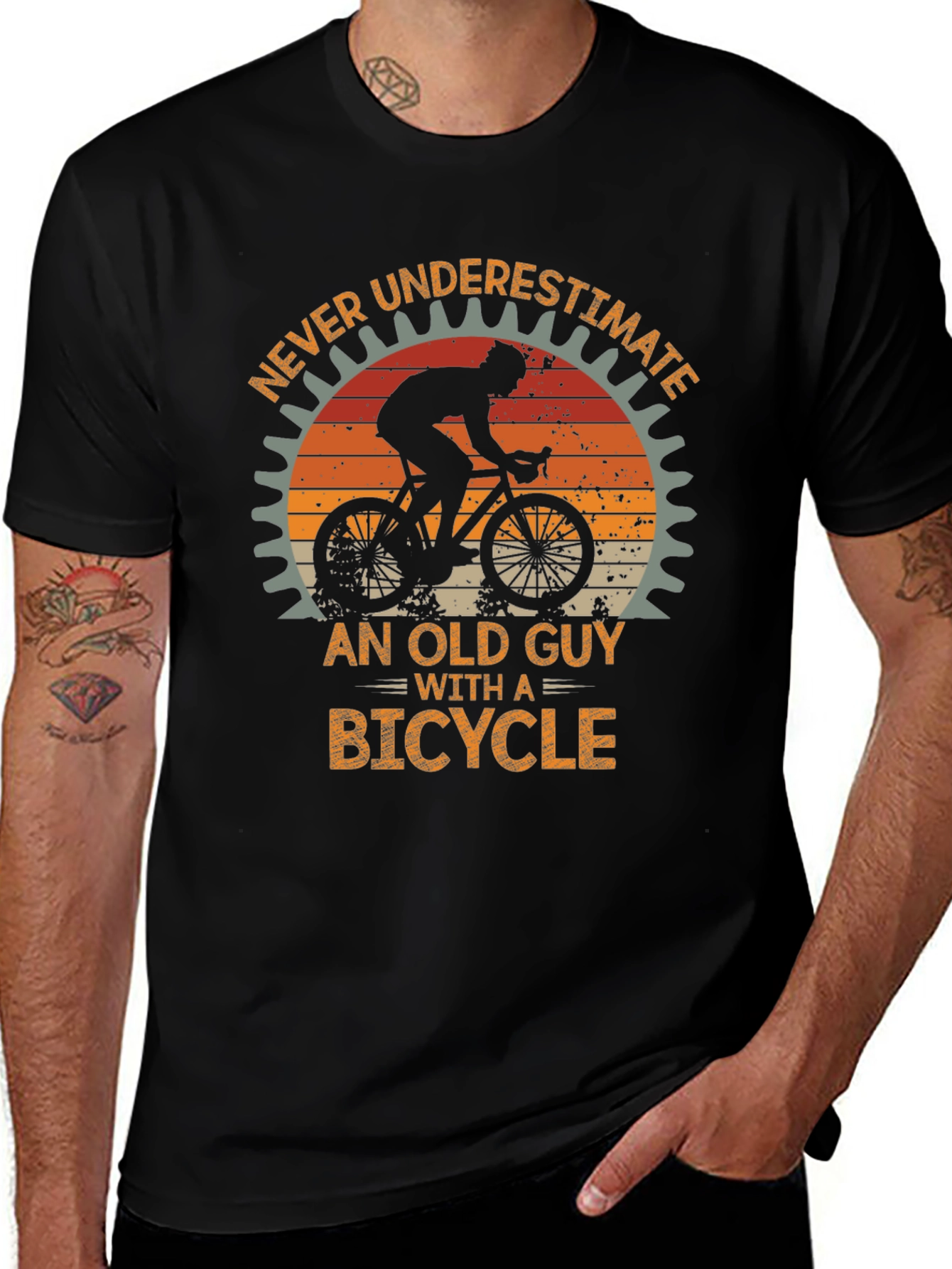Variant 30 of Never Underestimate an Old Guy with a Bicycle T-Shirt