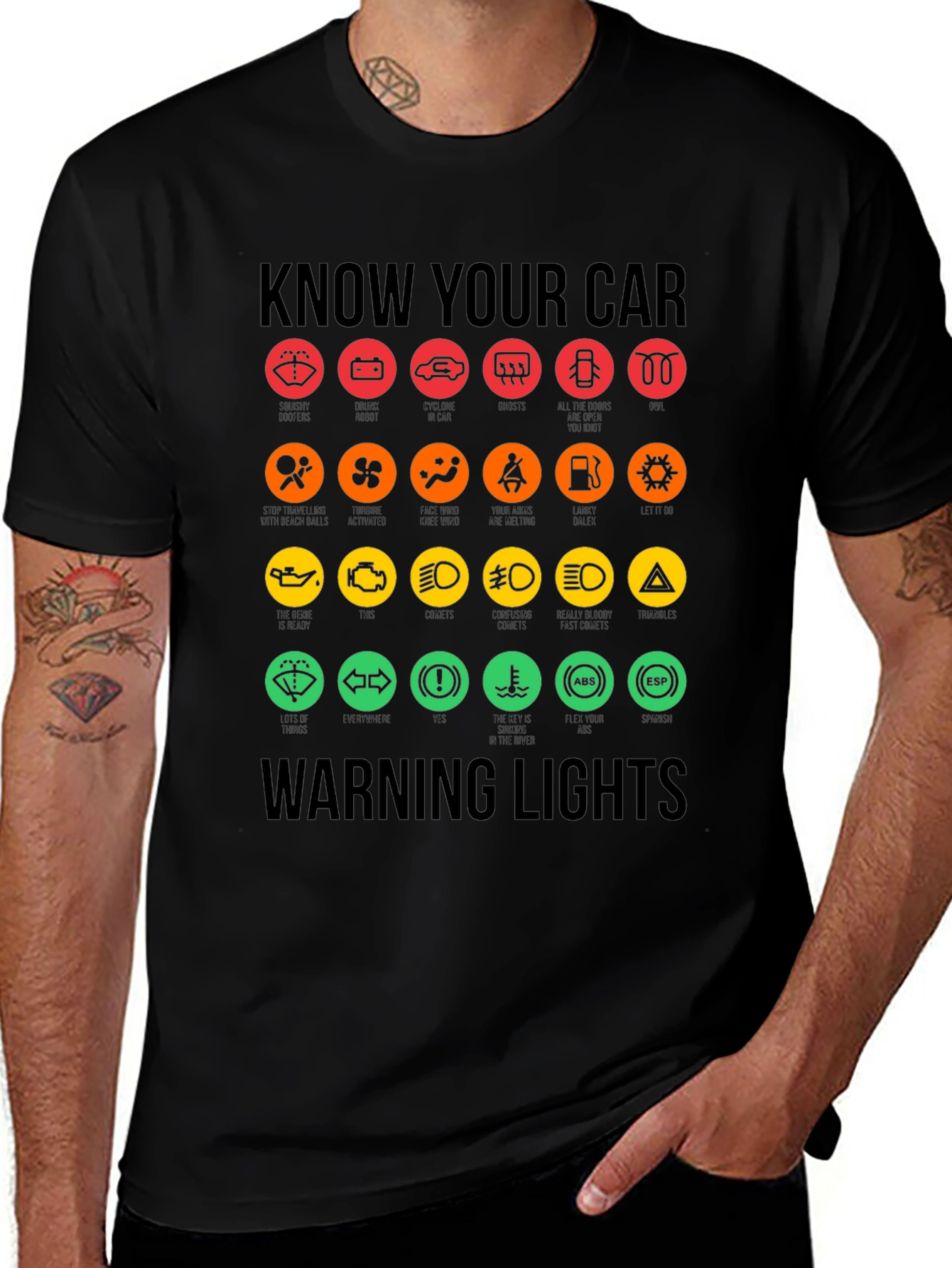 Know Your Car Warning Lights T-Shirt