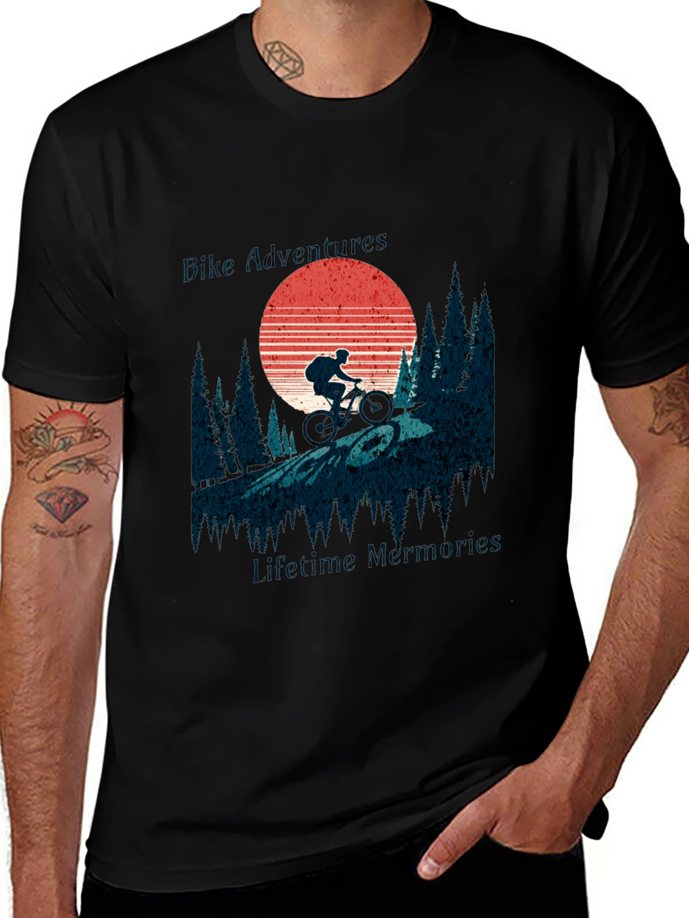 Variant 4 of Bike Adventure Tee: Retro Mountain Biking Shirt