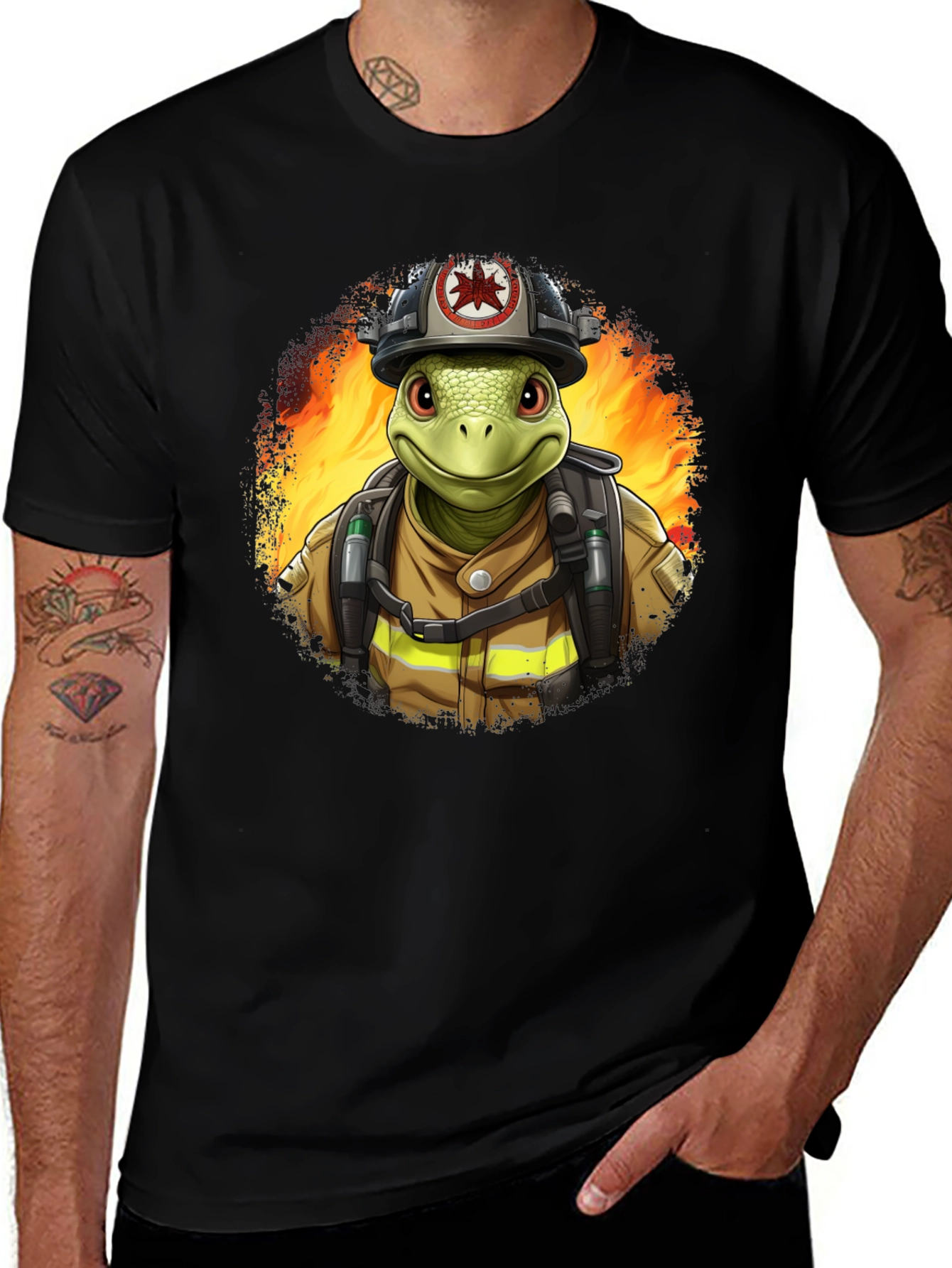 Variant 17 of Turtle Firefighter T-Shirt