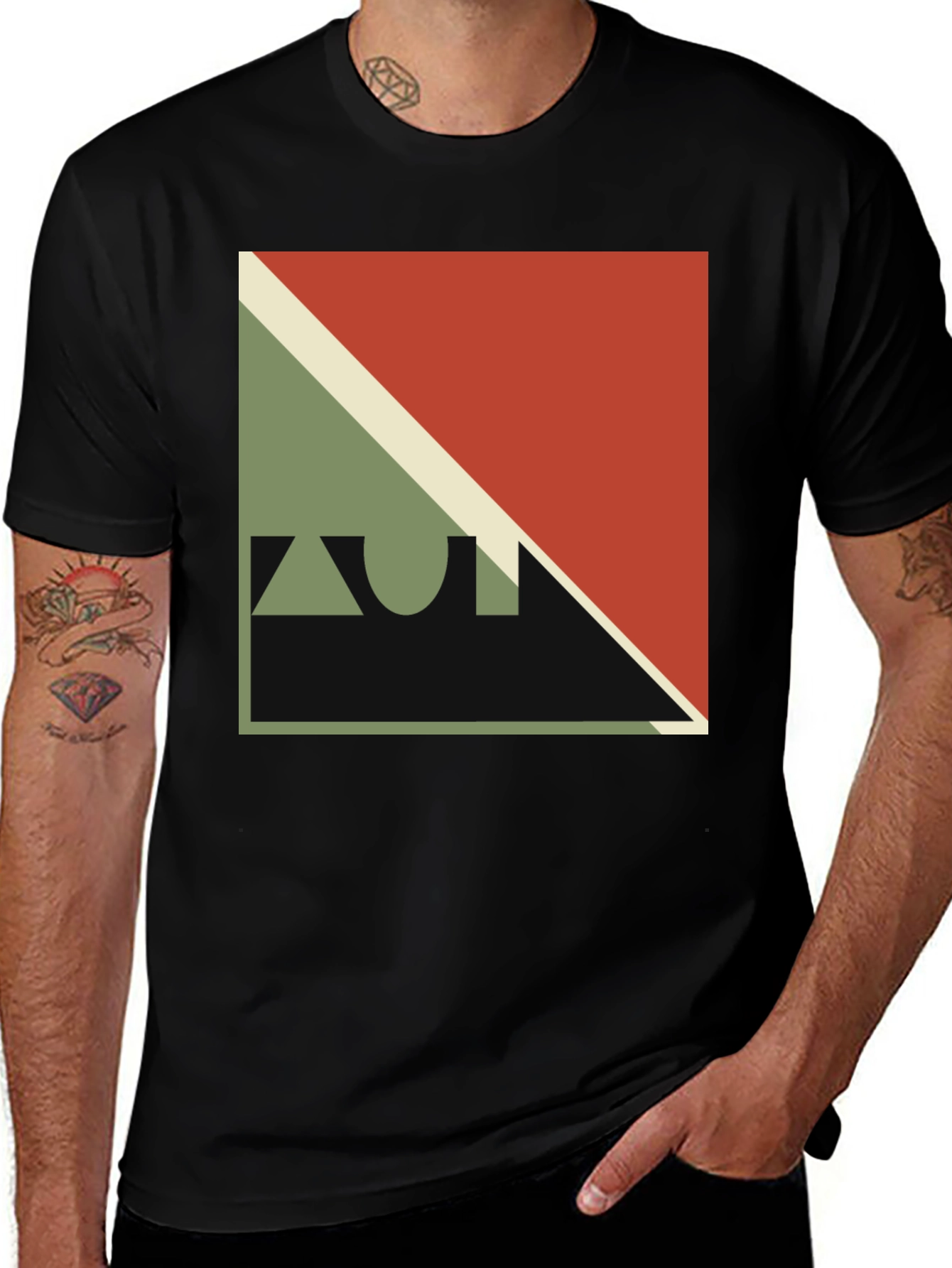 Variant 17 of Geometric Design Black T-Shirt