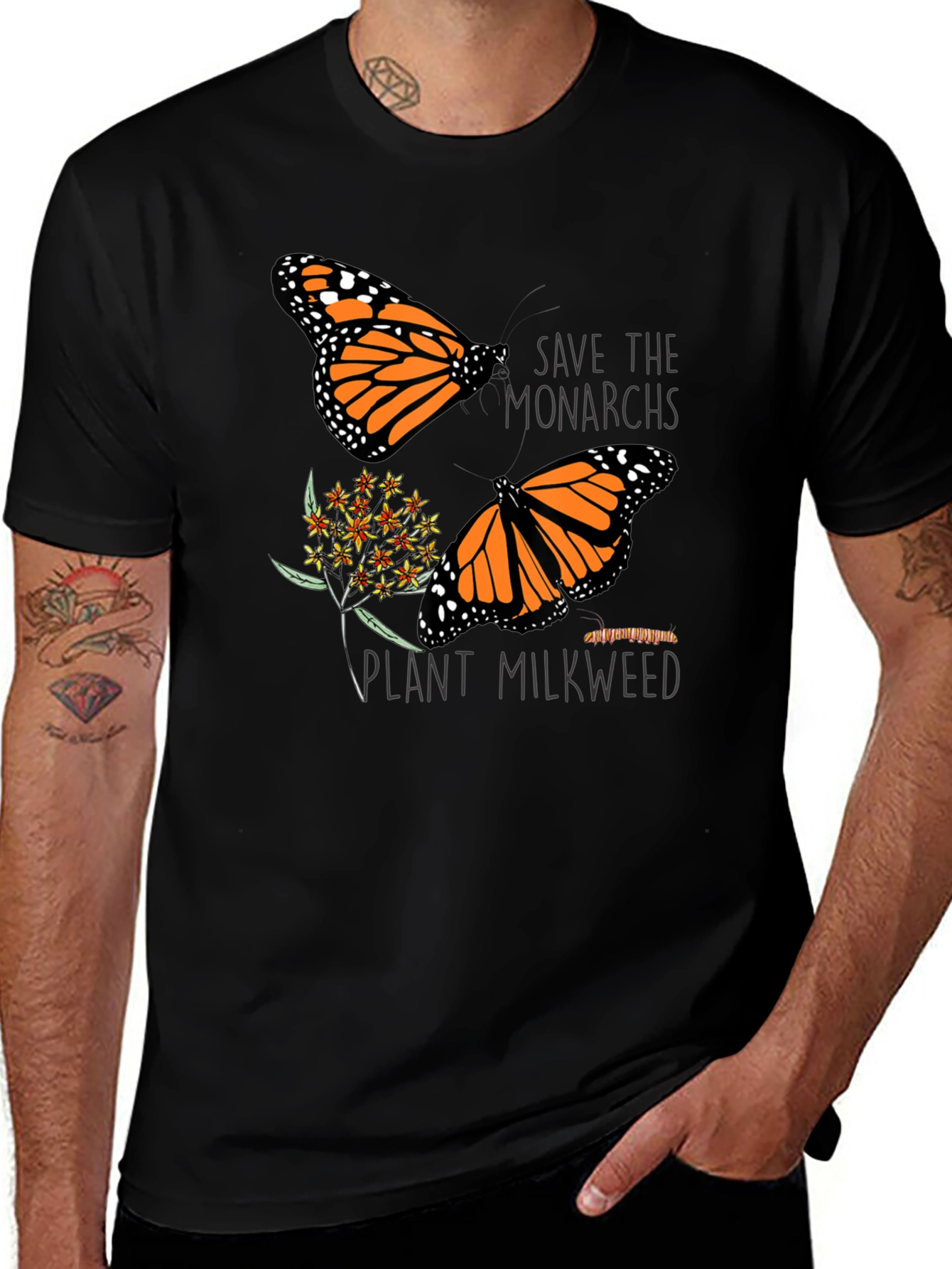Variant 22 of Save the Monarchs Black Graphic T-Shirt