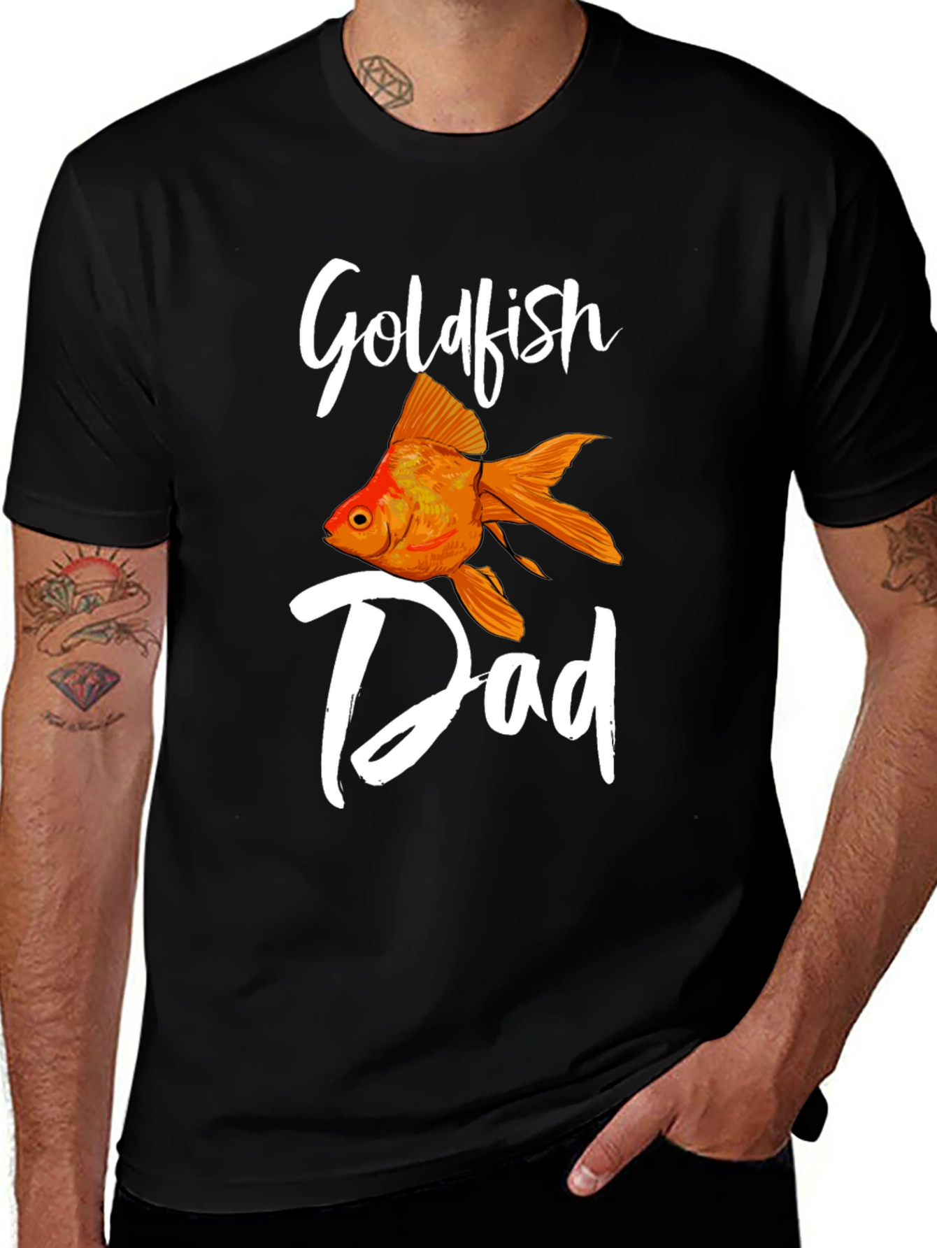 Variant 9 of Goldfish Dad Graphic T-Shirt - Black