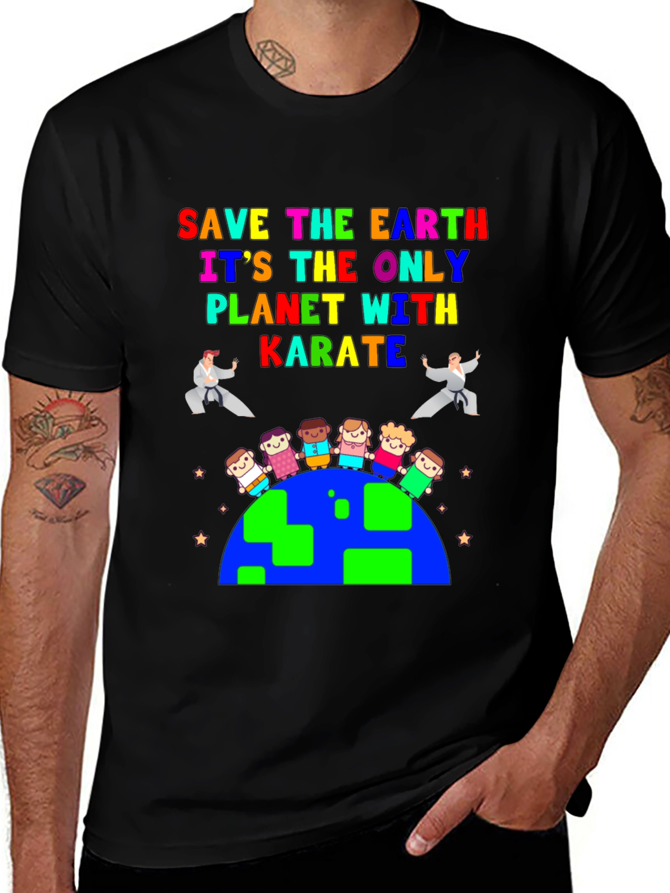 Variant 10 of Save the Earth Karate Planet Graphic T-Shirt