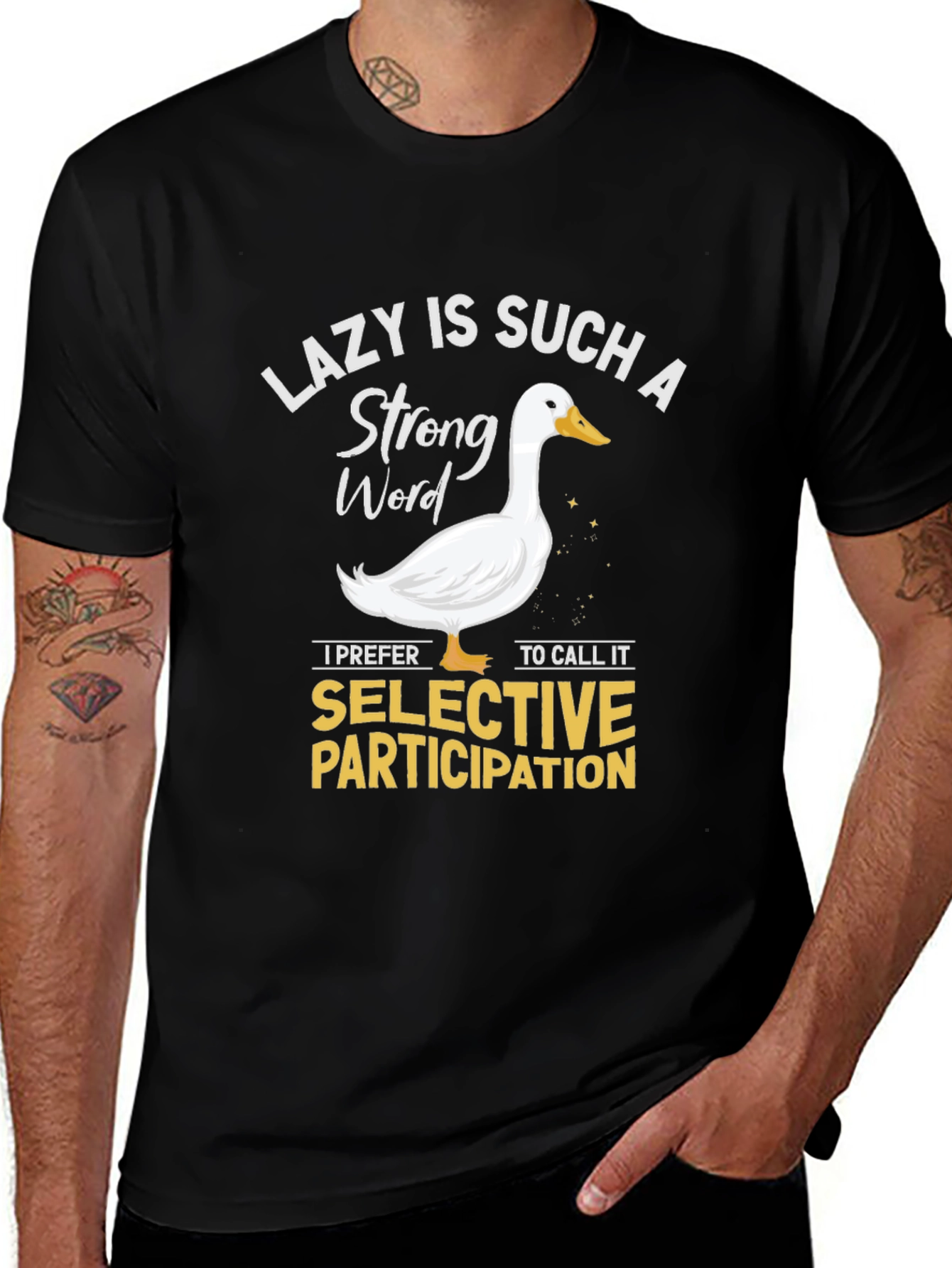 Lazy Is Such A Strong Word T-Shirt Funny Duck Graphic Tee