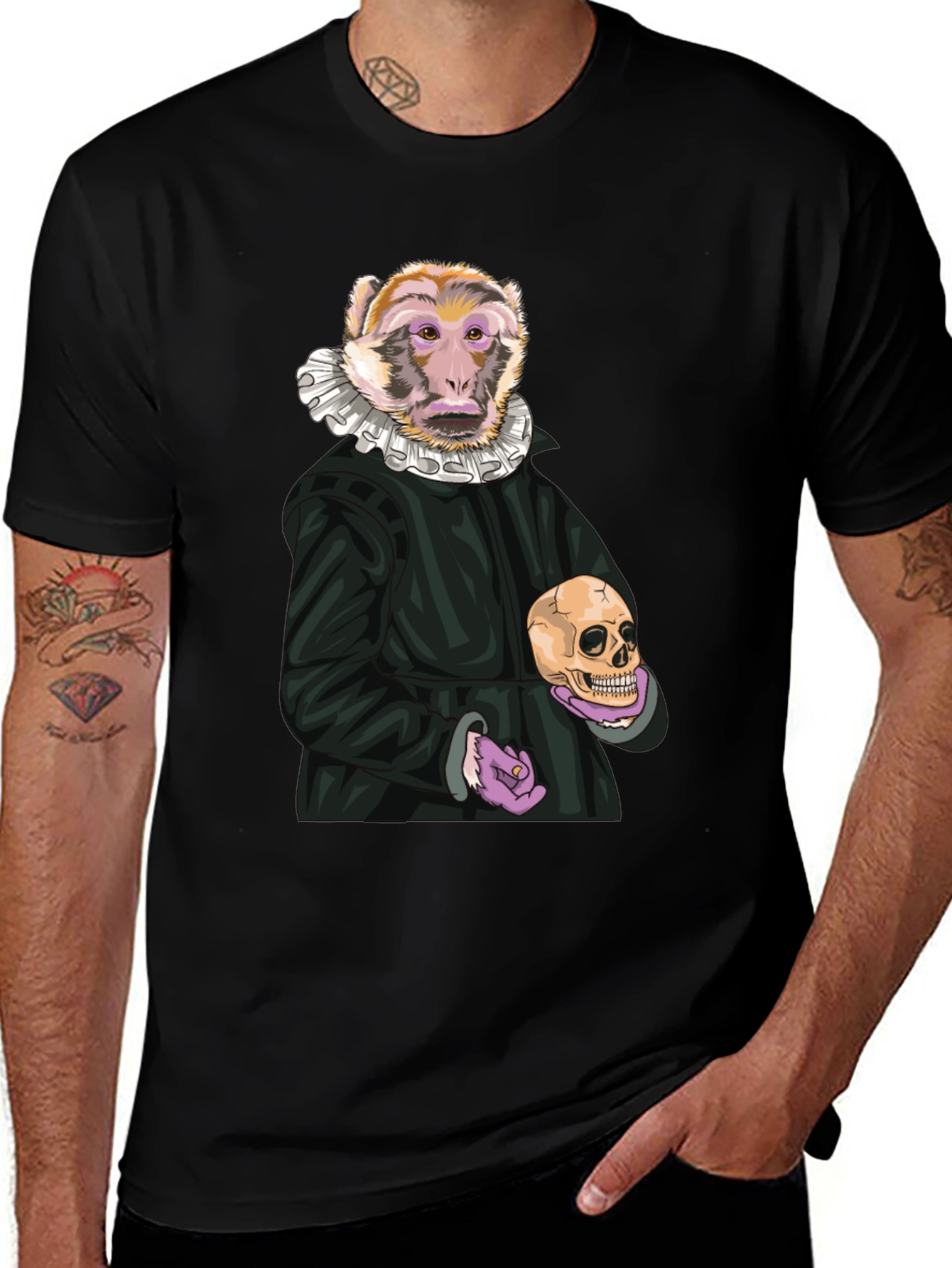 Monkey Hamlet T-Shirt - Literary Ape Design