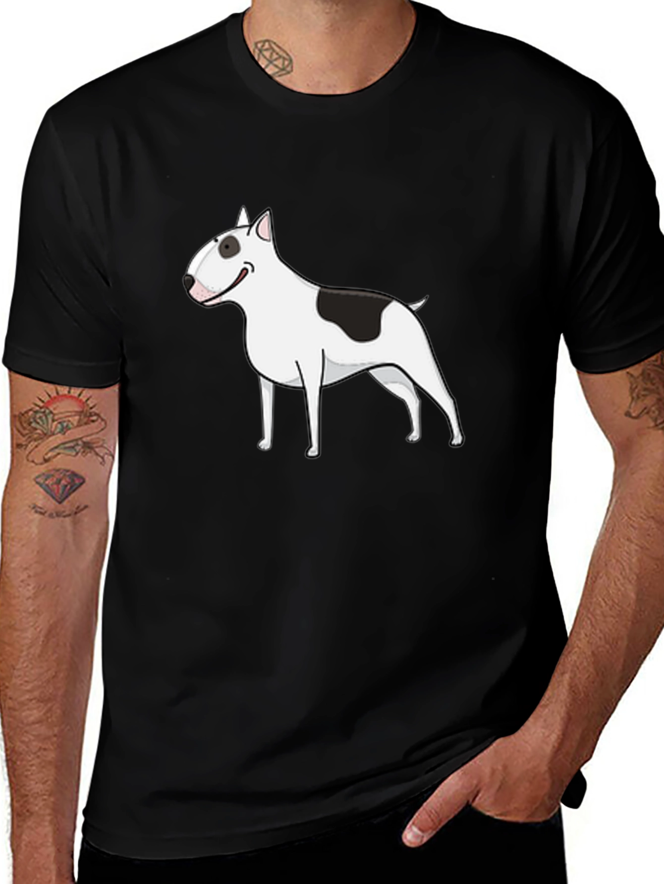 Bull Terrier Graphic T-Shirt - Black Cotton Tee
