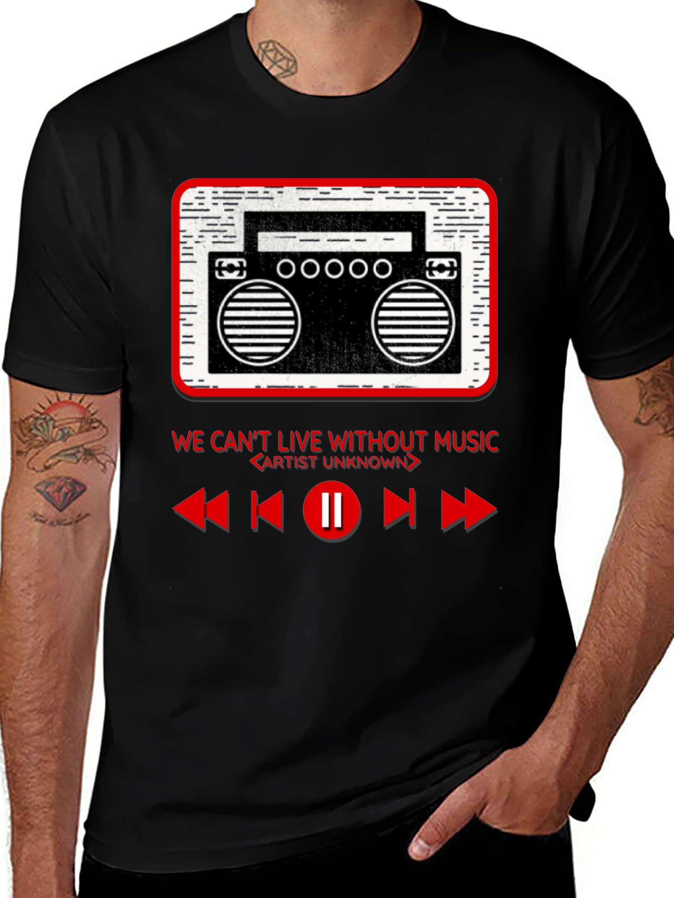 Variant 14 of Music Lover T-Shirt - Retro Boombox Design