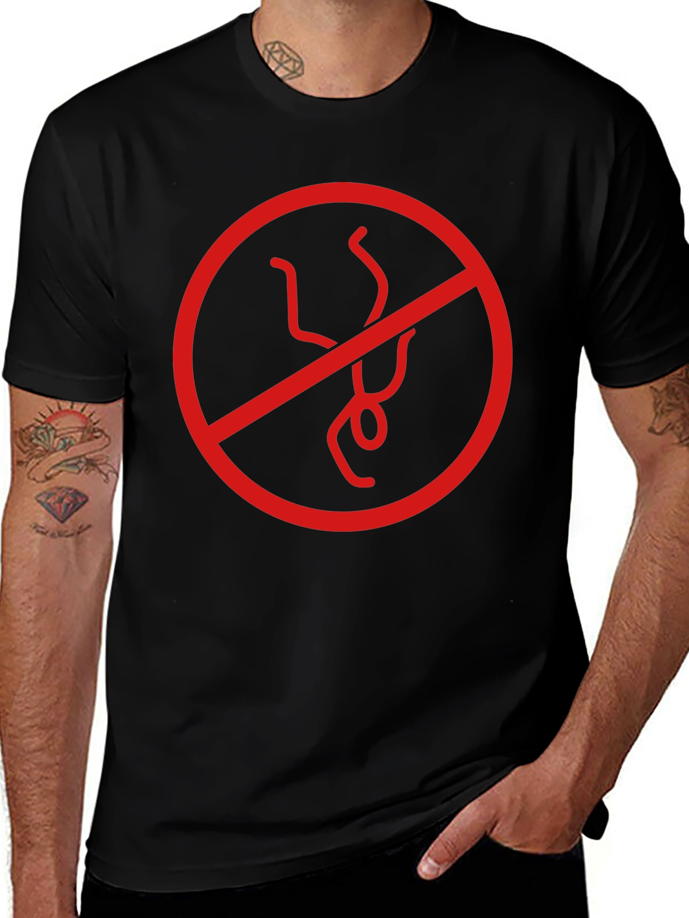 Variant 26 of No Ebola T-Shirt - Black Crew Neck Tee