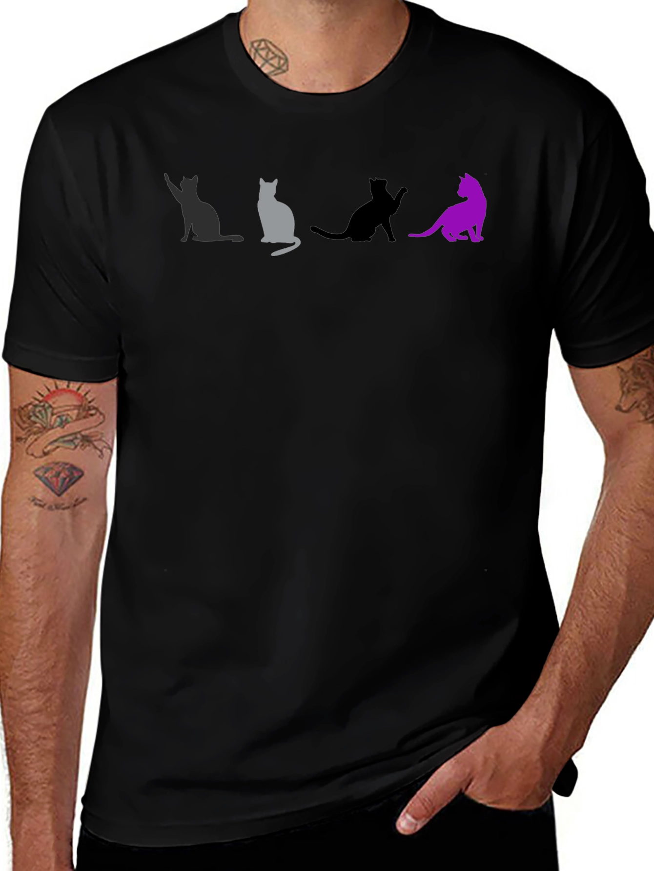 Variant 25 of Cats Silhouette Graphic Tee - Unique T-Shirt Design