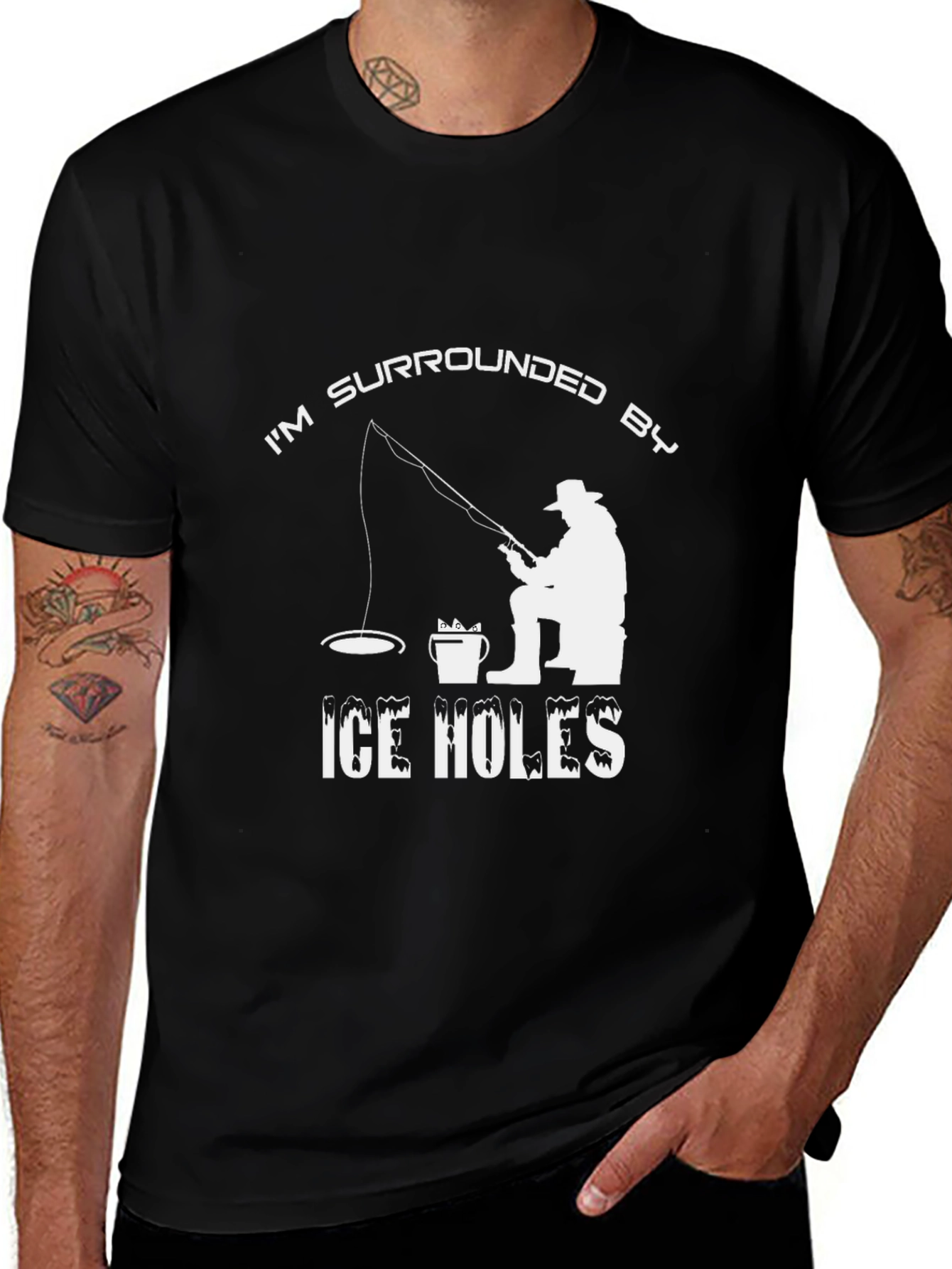 Variant 25 of I'm Surrounded by Ice Holes Funny Fishing T-Shirt