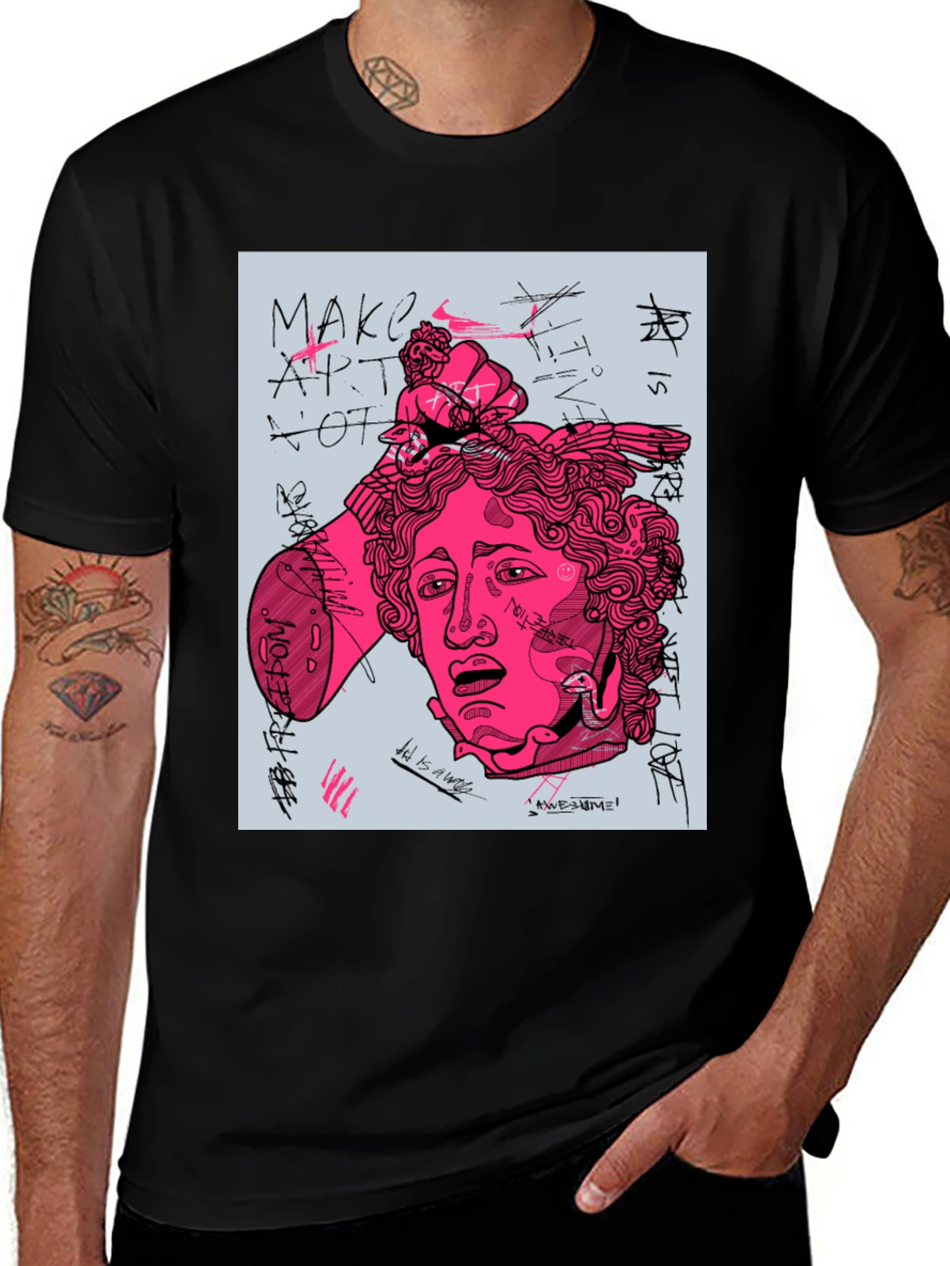 Variant 16 of Edgy Graphic Tee - "Make Art Not Love"