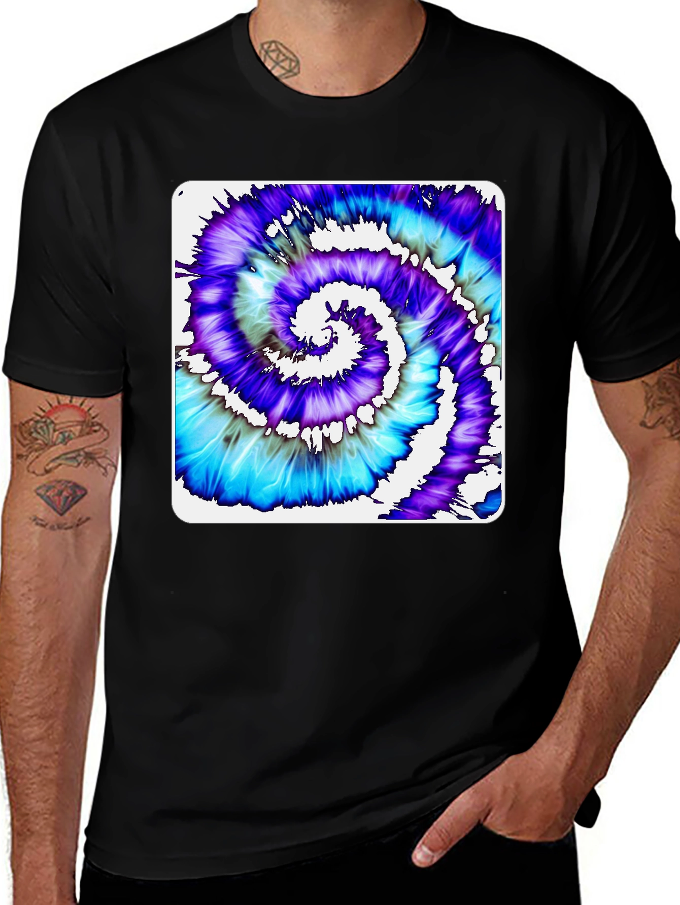 Variant 19 of Tie-Dye Spiral Graphic Tee - Stylish Casual Comfort