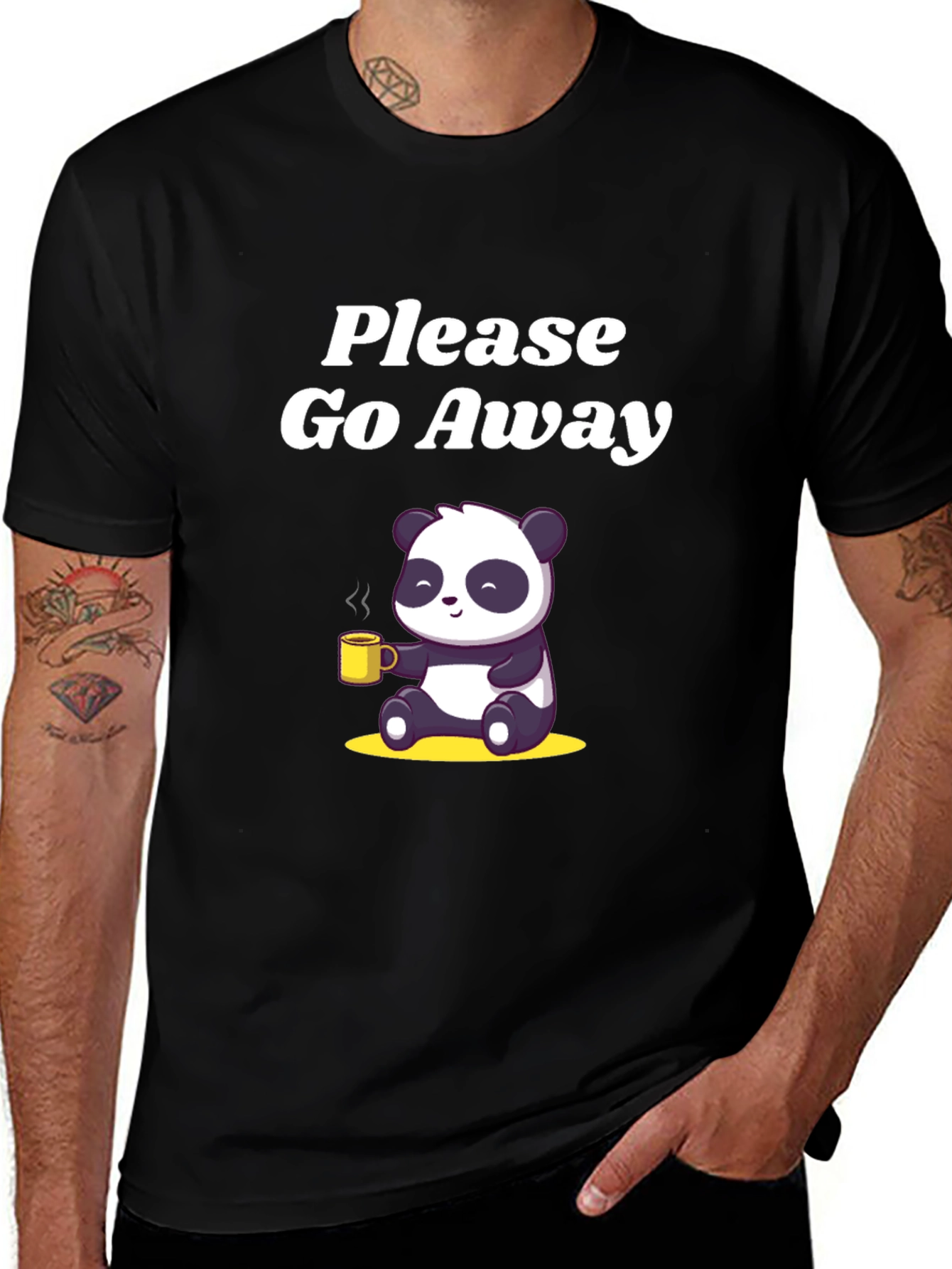 Variant 23 of Funny Panda T-Shirt - Please Go Away!