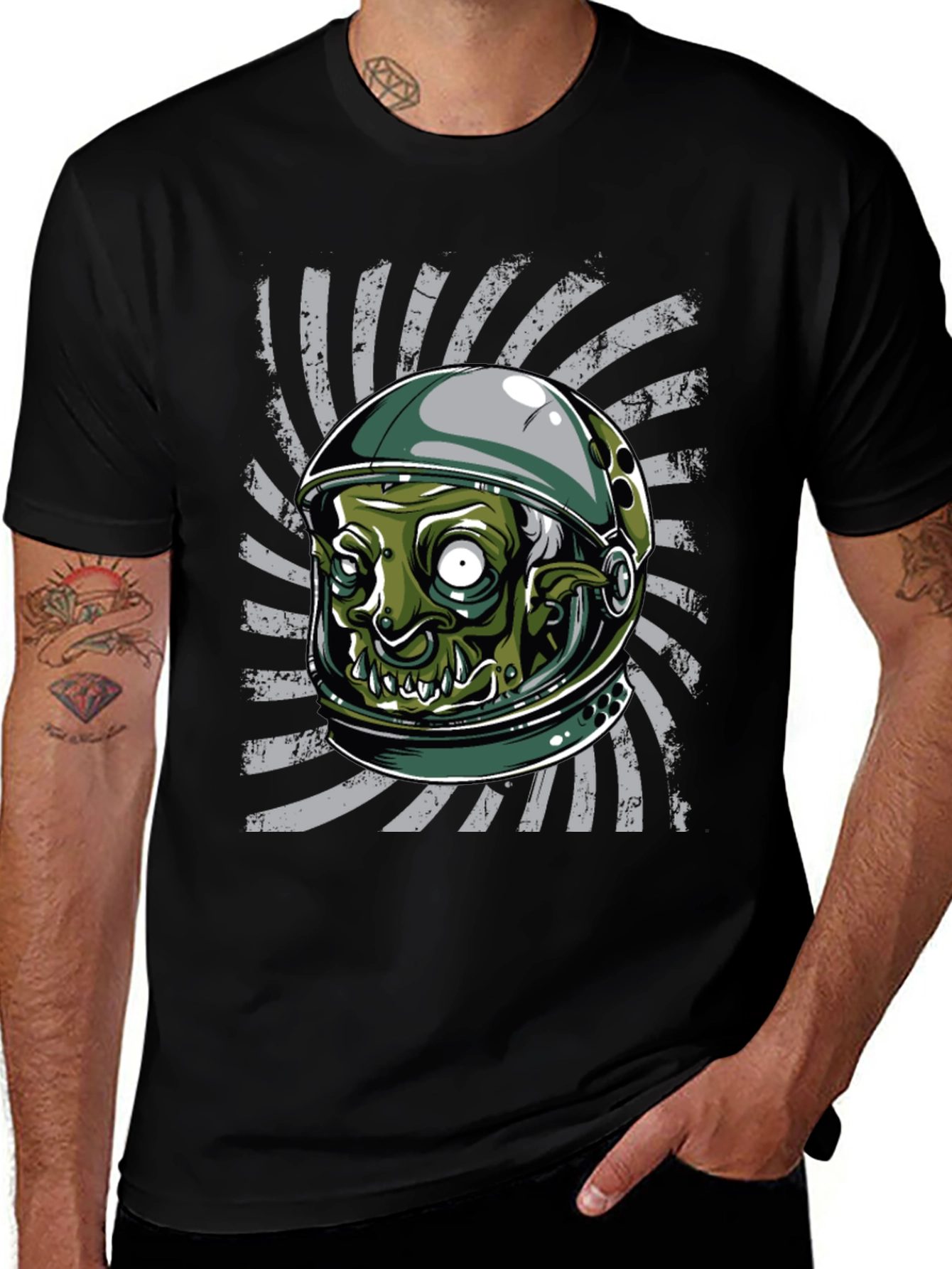 Variant 24 of Zombie Astronaut Graphic T-Shirt - Sci-Fi Style