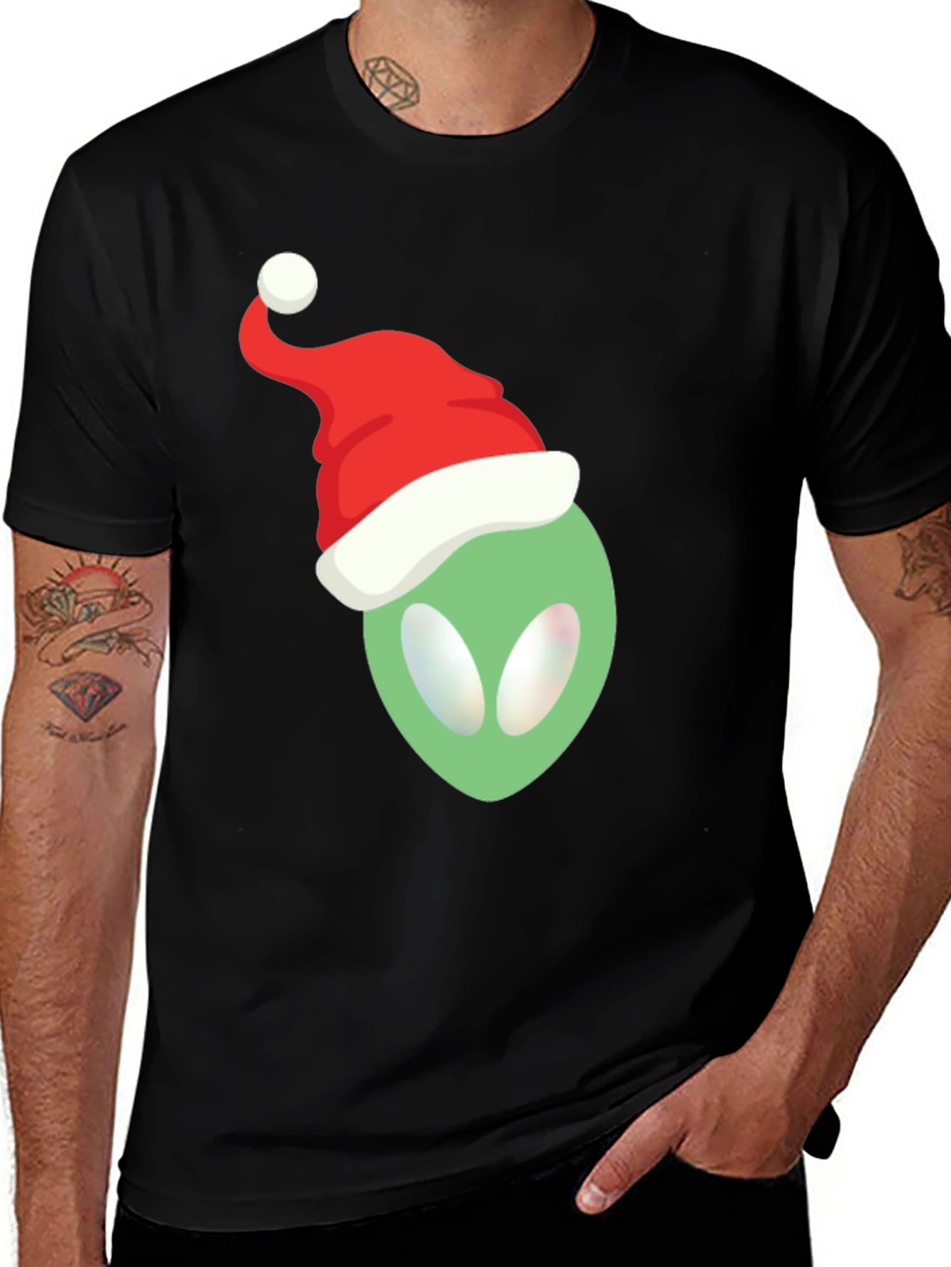 Variant 28 of Alien Santa Hat T-Shirt - Festive Holiday Apparel