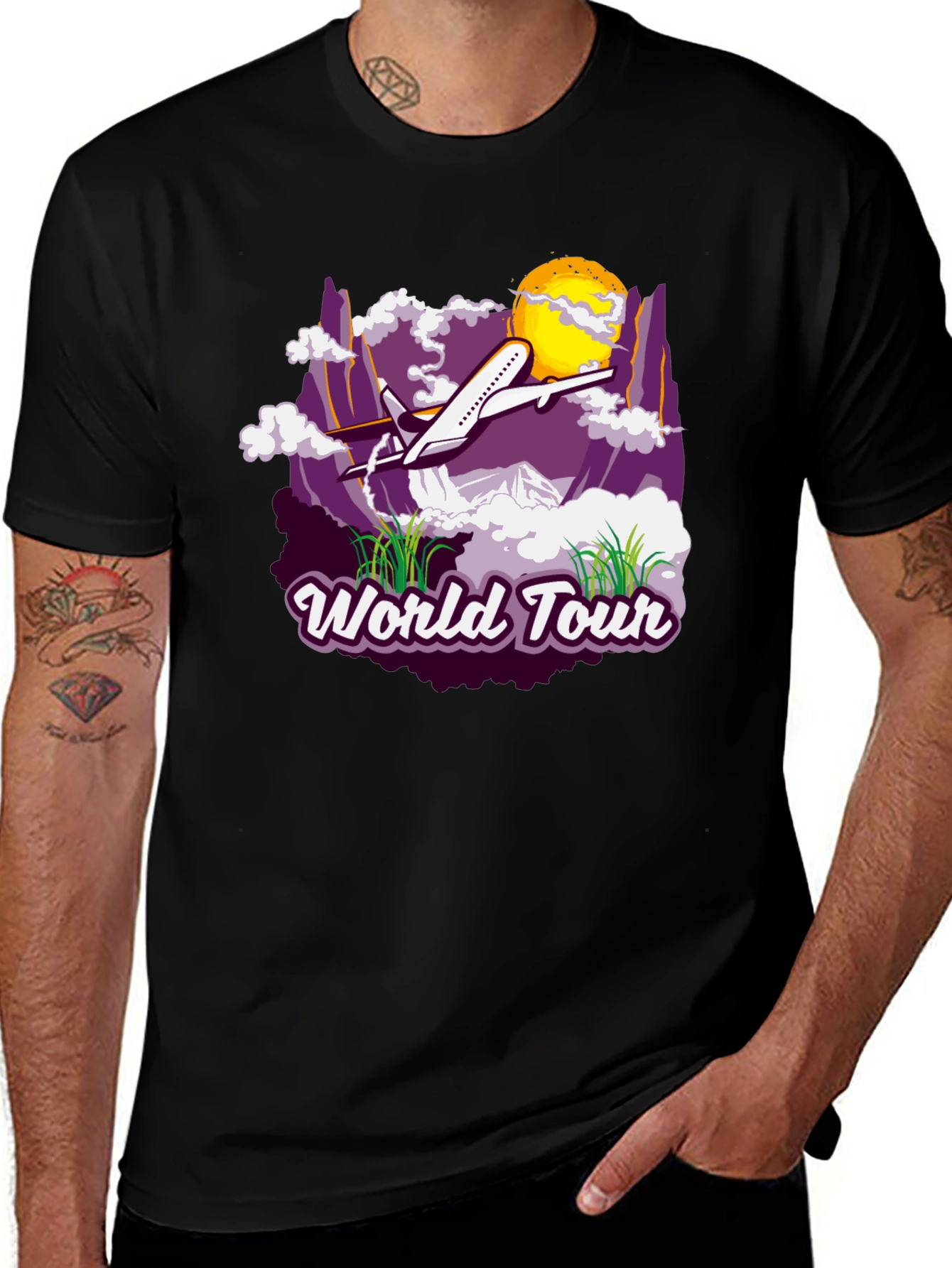 Variant 9 of World Tour Graphic T-Shirt - Airplane Design
