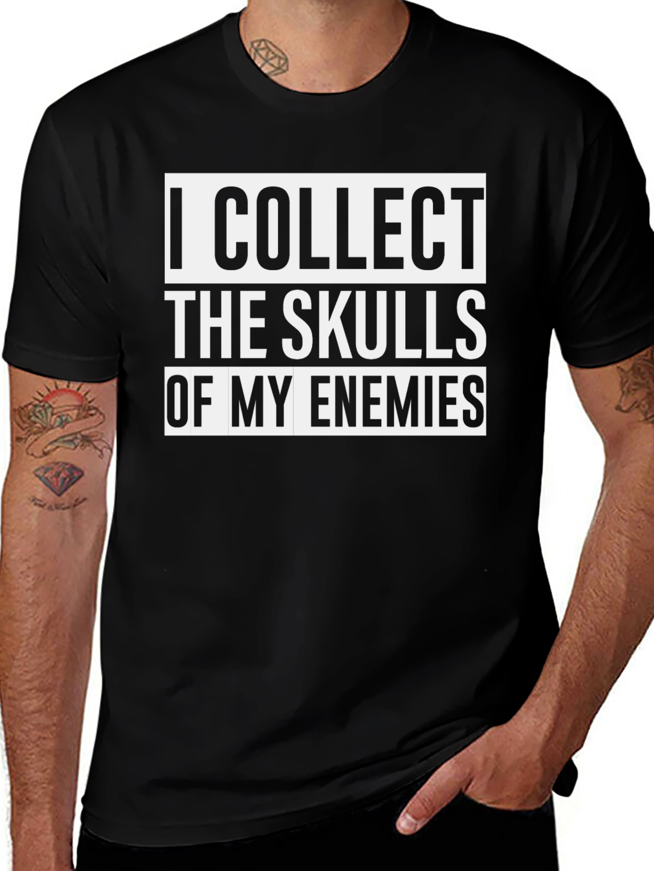 Variant 3 of I Collect Skulls Graphic Tee - Black Cotton T-Shirt