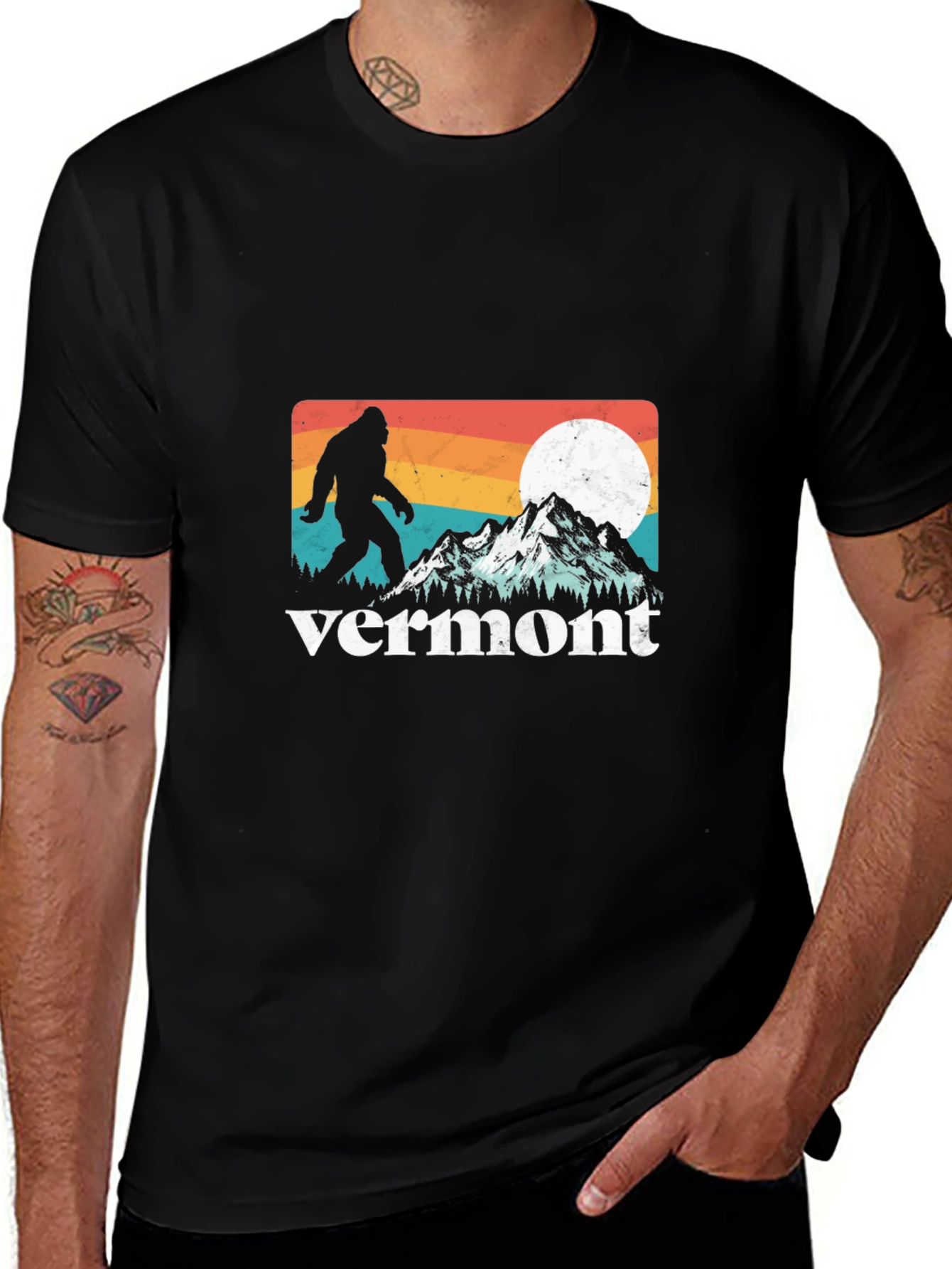 Variant 2 of Vermont Bigfoot Retro T-Shirt