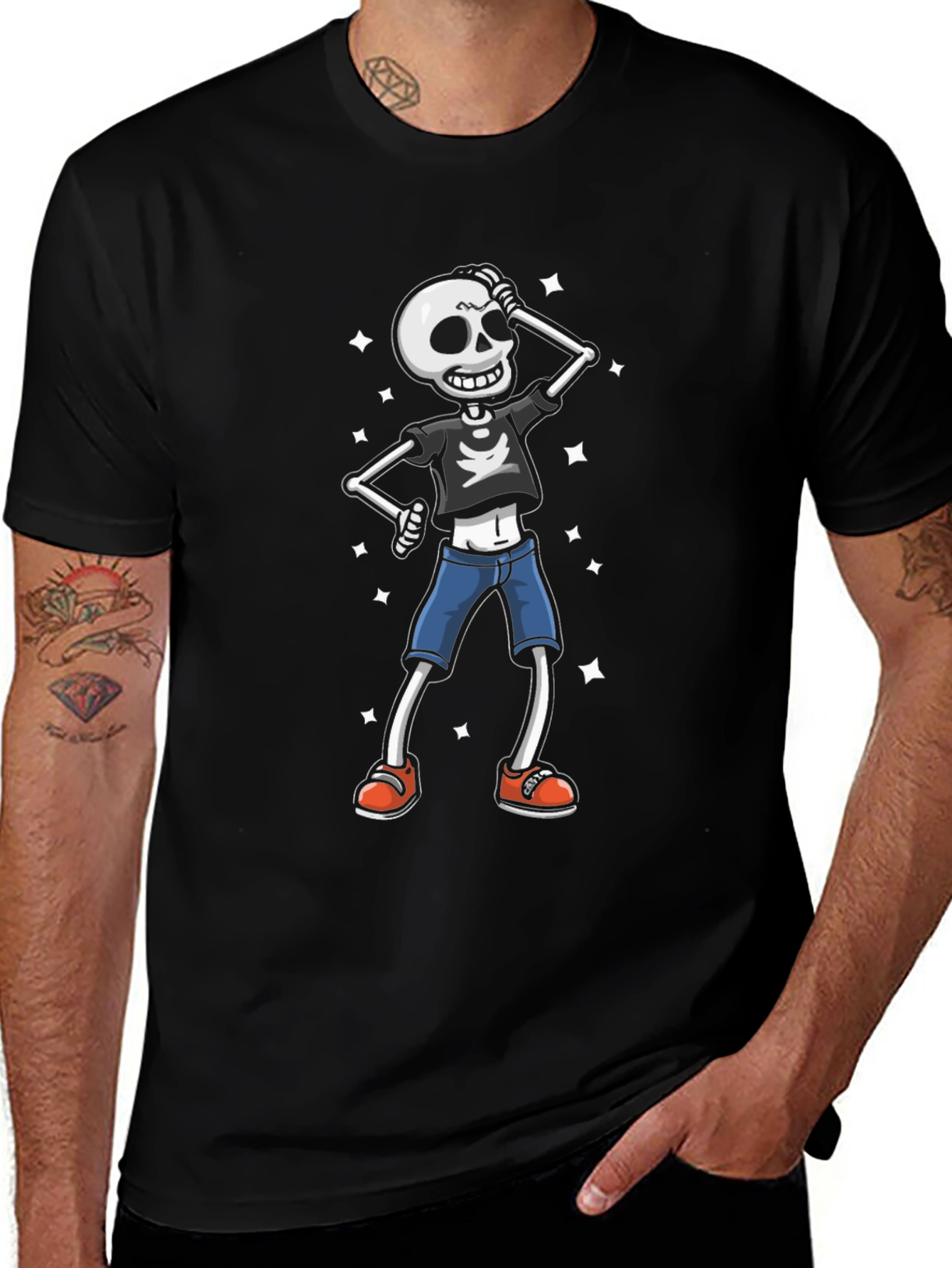 Cool Skeleton Graphic T-Shirt - Trendy & Unique