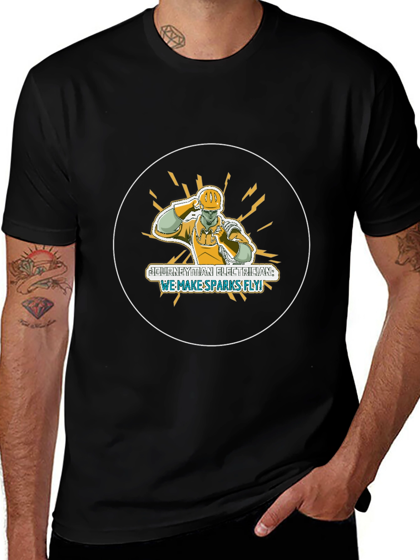 Electrician T-Shirt: Journeyman, Sparks Fly
