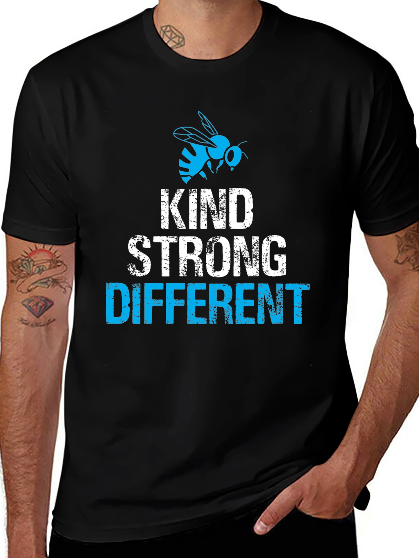 Variant 11 of Kind Strong Different Bee Graphic Tee
