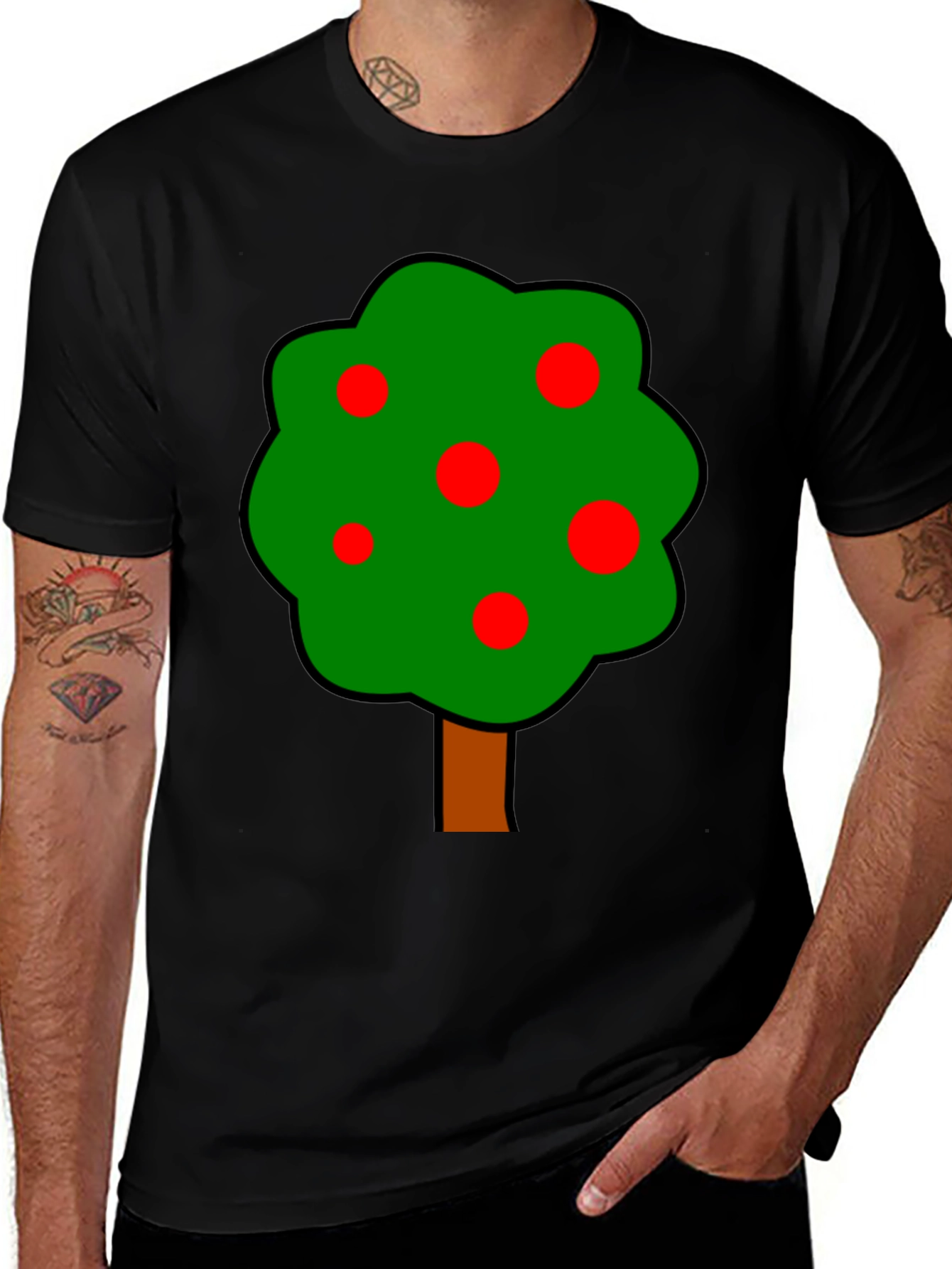 Cartoon Tree Graphic T-Shirt
