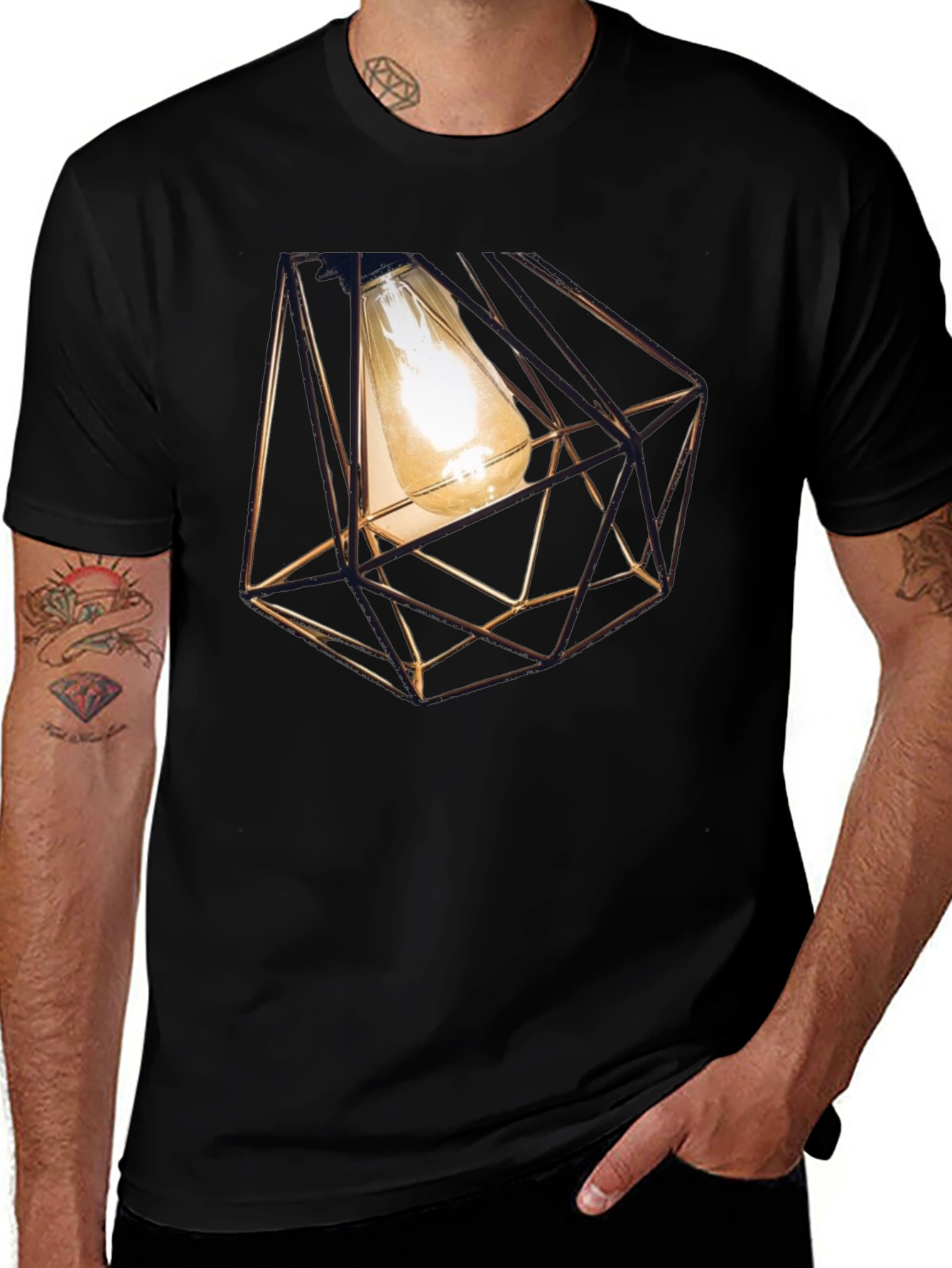 Variant 3 of Geometric Bulb T-Shirt - Modern Design