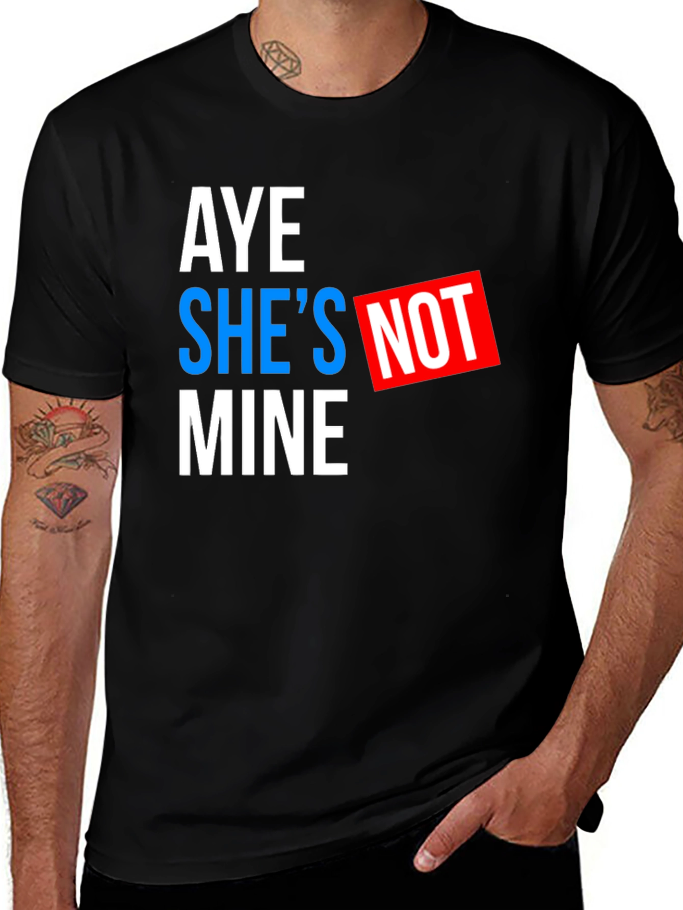 Variant 17 of Aye She's Not Mine Graphic Tee - Black