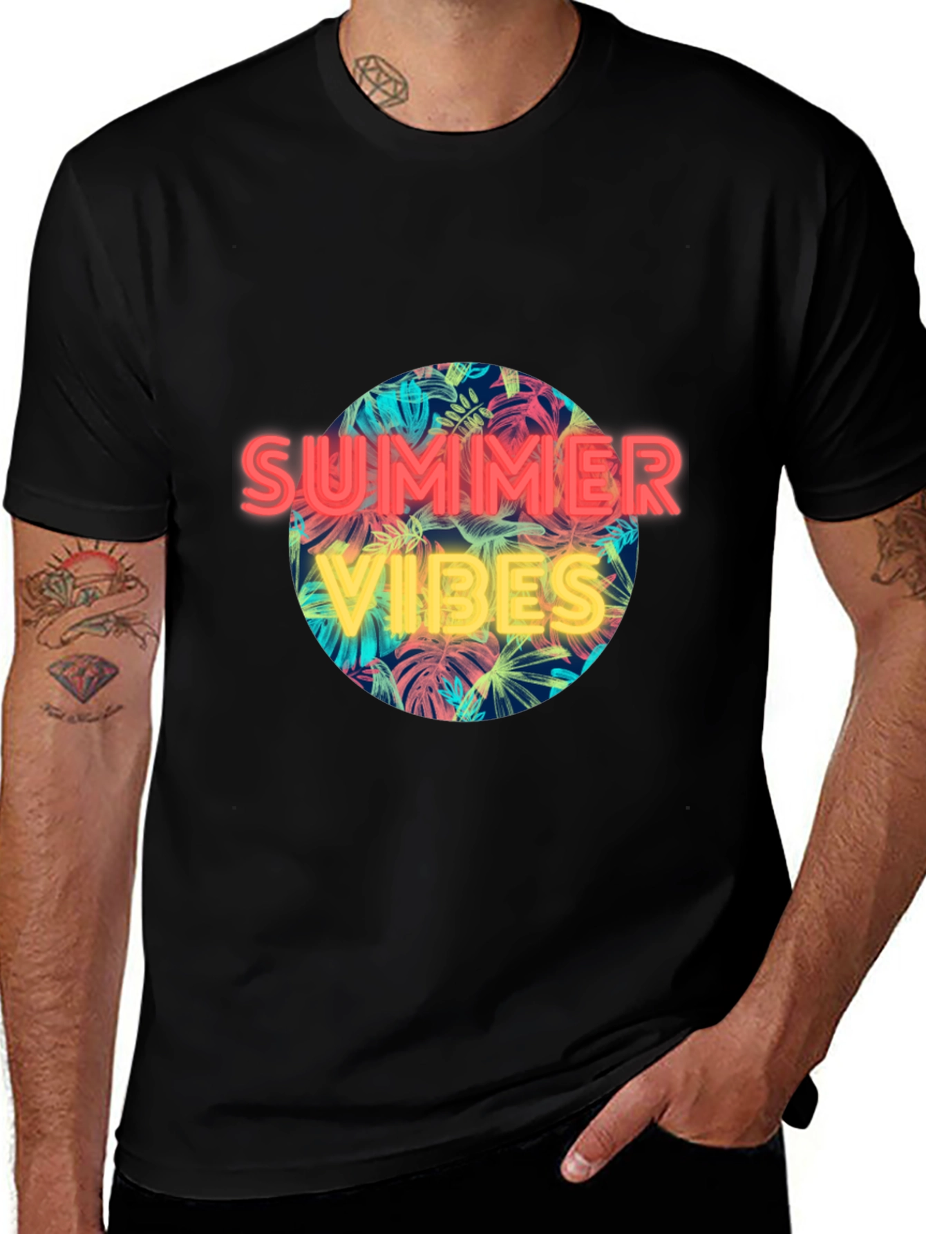 Variant 16 of Summer Vibes Graphic Tee - Black