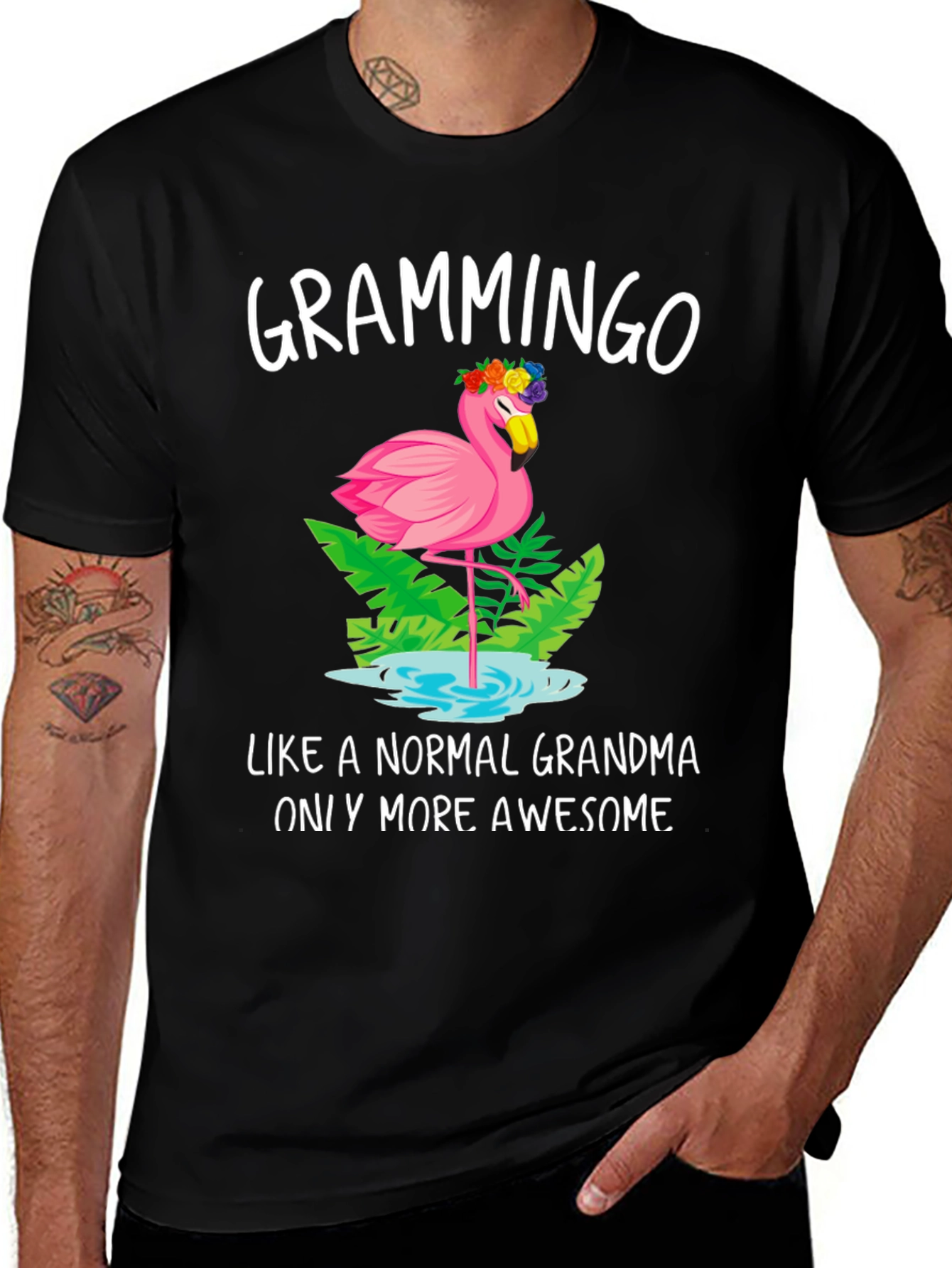 Grammingo T-Shirt - Awesome Grandma Flamingo Tee