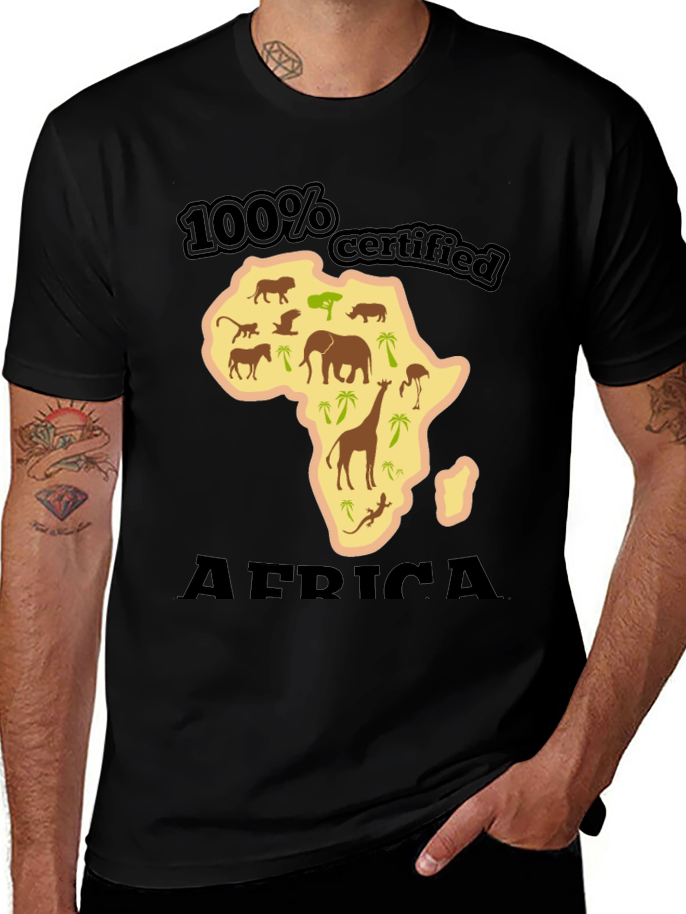 Variant 3 of 100% Certified Africa Graphic Tee - Black