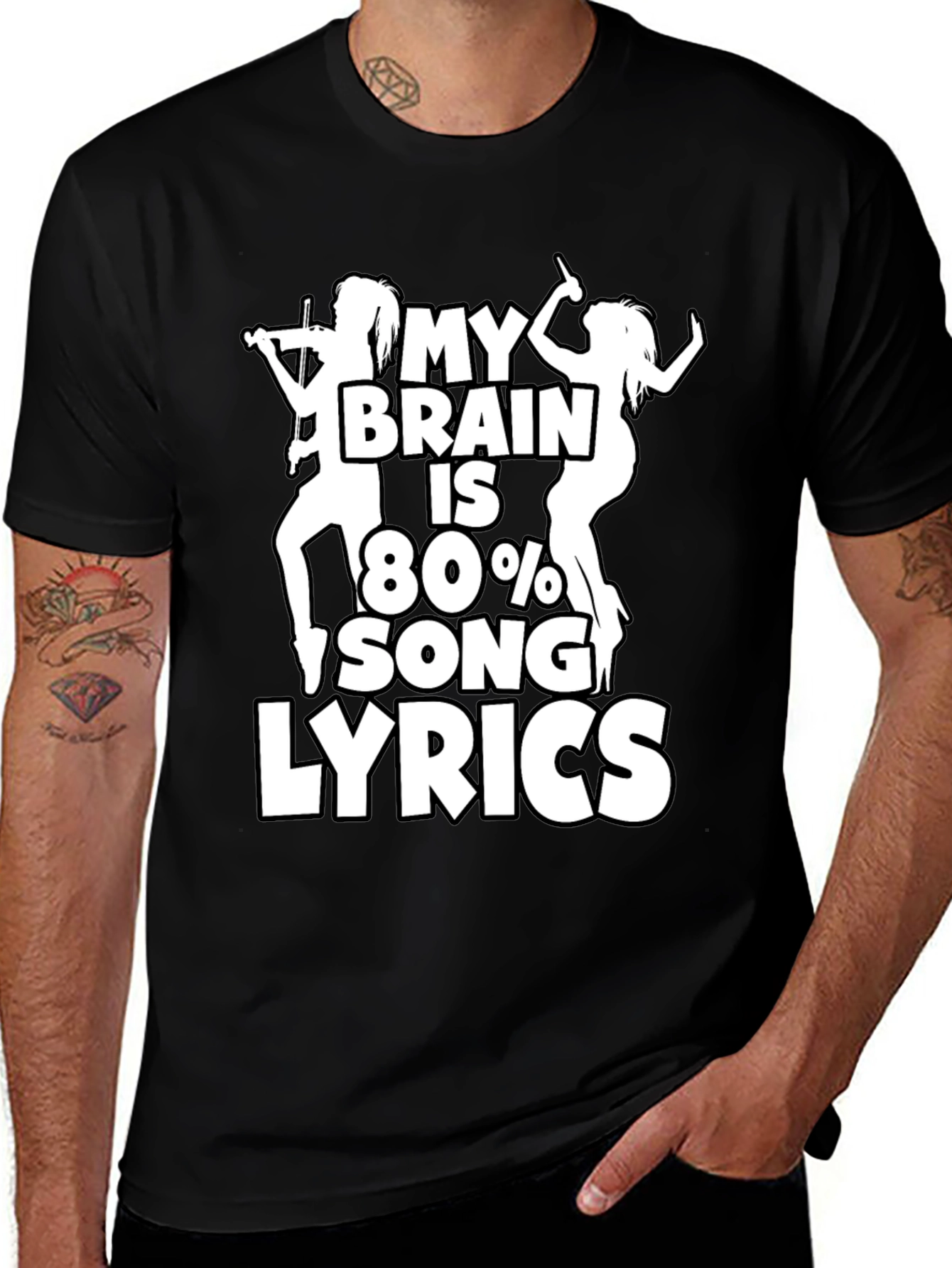 Variant 28 of My Brain is 80% Song Lyrics Graphic T-Shirt