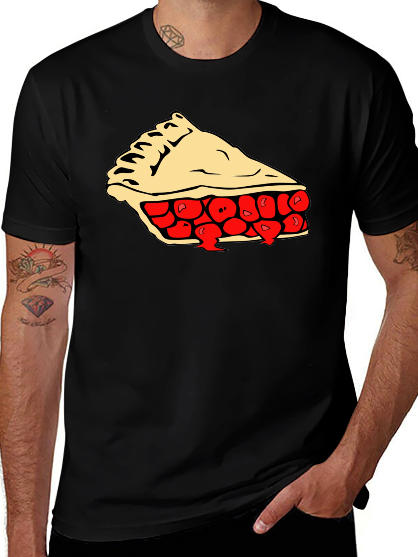 Variant 20 of Cherry Pie Slice Graphic Tee - Delicious Style!
