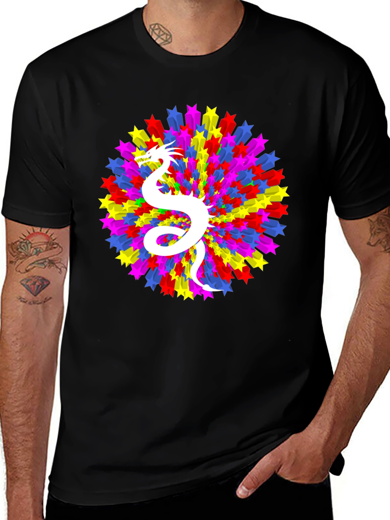 Variant 27 of Dragon Starburst Graphic Tee - Bold & Unique!