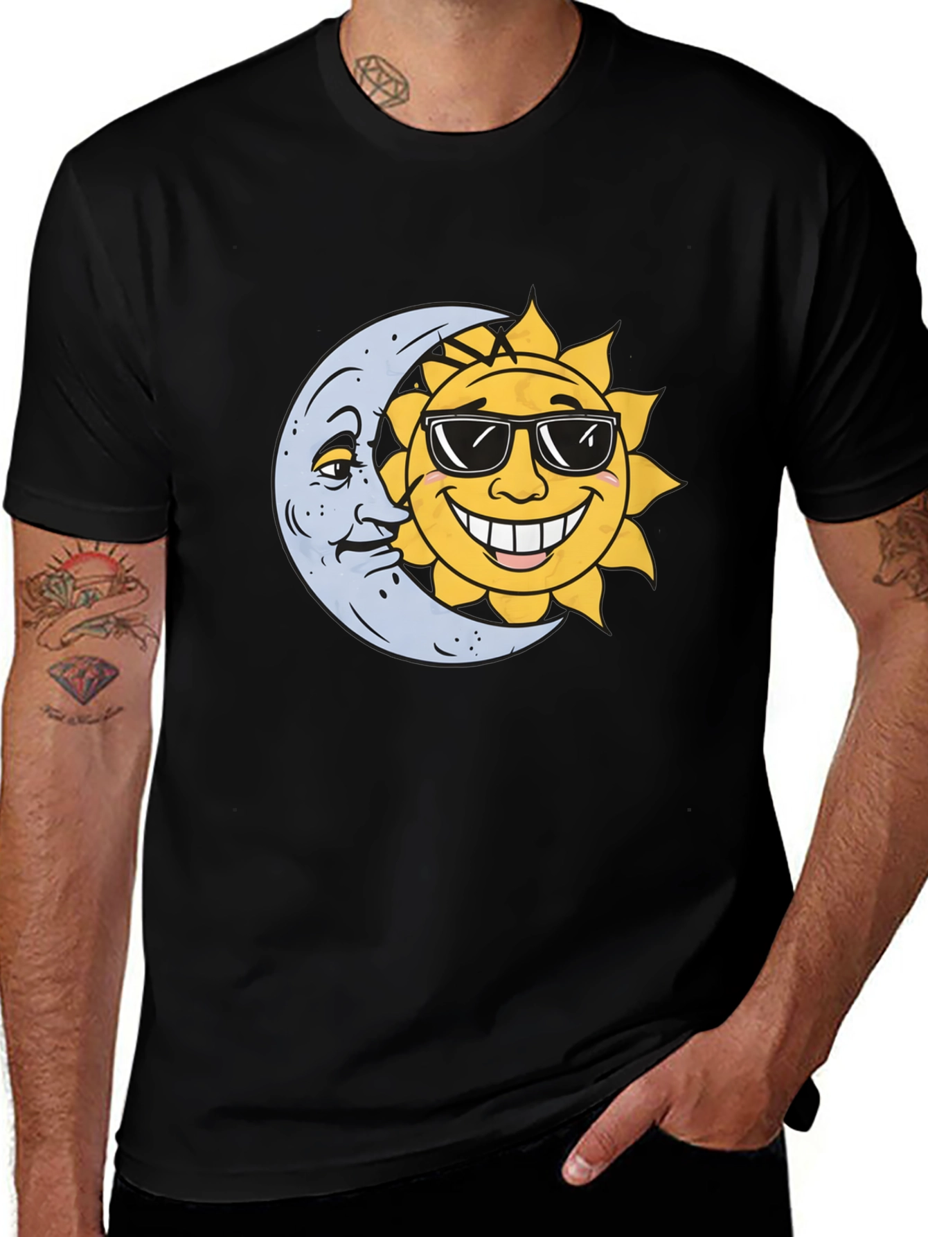 Variant 14 of Cool Sun & Moon Graphic T-Shirt