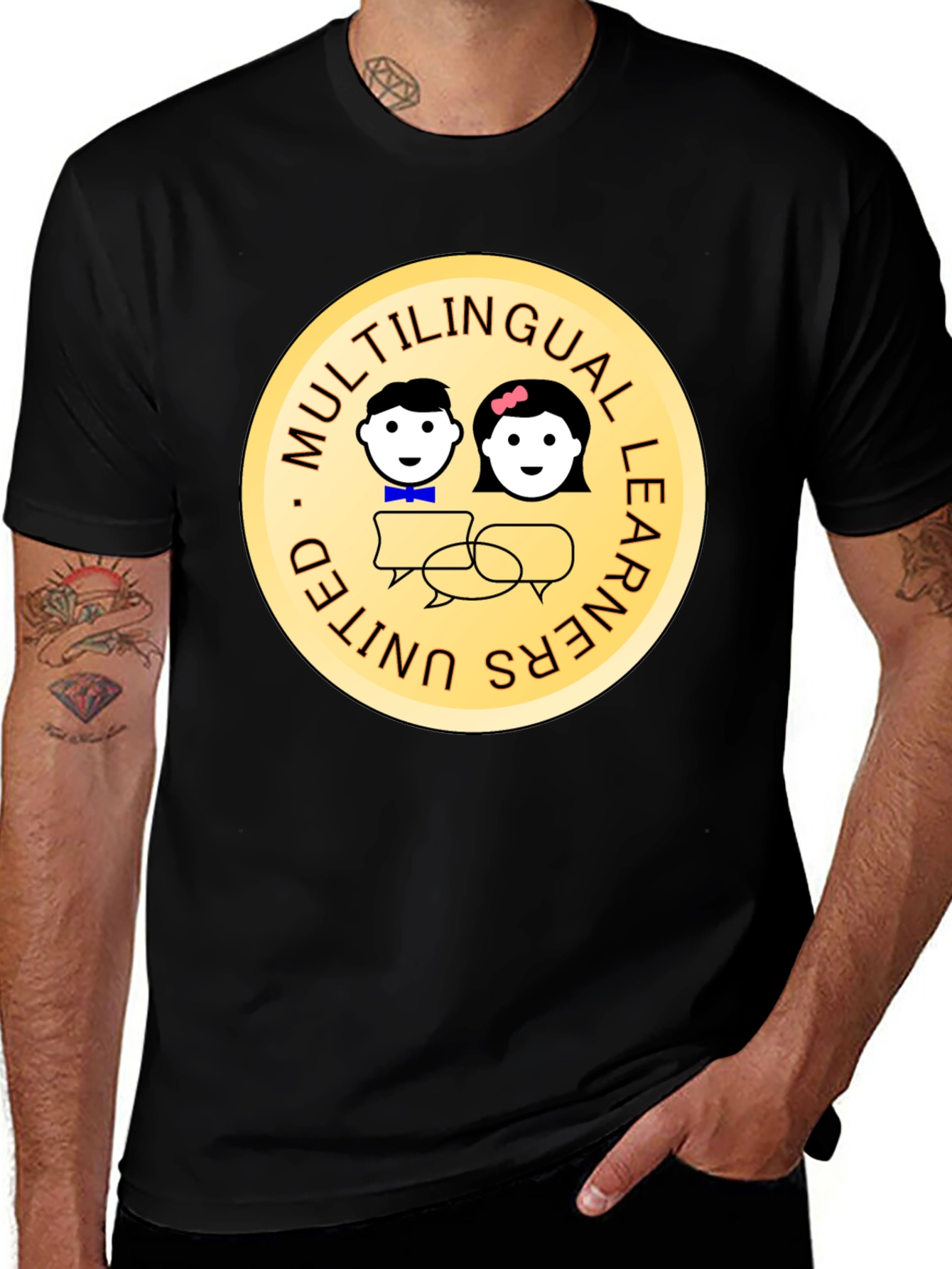 Variant 24 of Multilingual Learners United Black T-Shirt