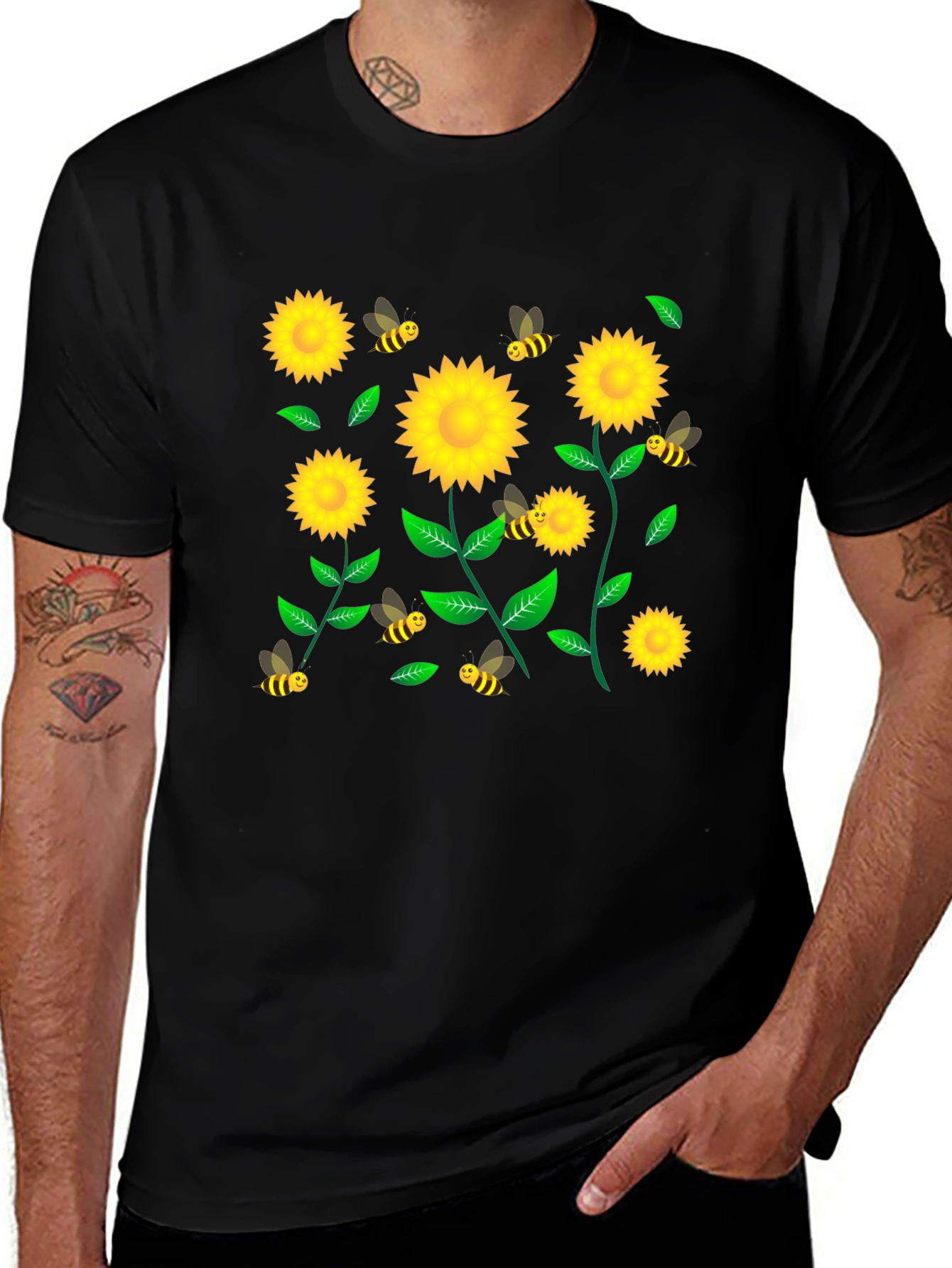 Variant 29 of Sunflower and Bee Graphic T-Shirt