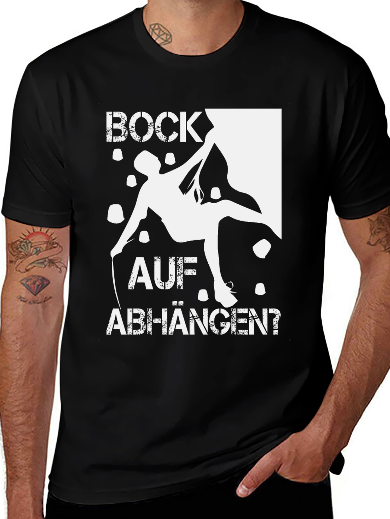 Variant 25 of Bock Auf Abhangen? Climbing T-Shirt