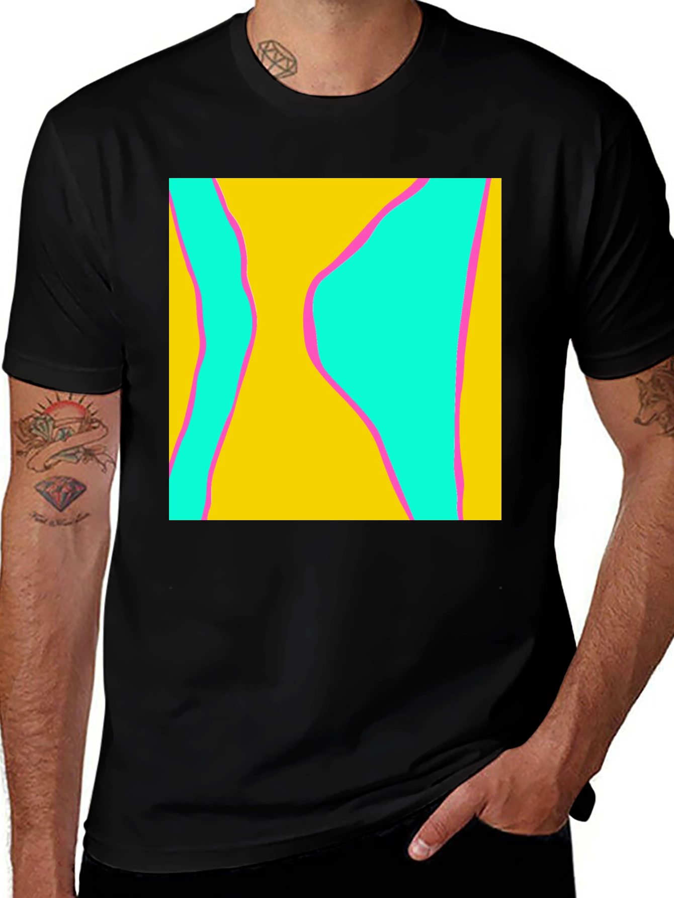 Variant 26 of Abstract Geometric Tee - Bold Graphic Design, Comfortable Fit