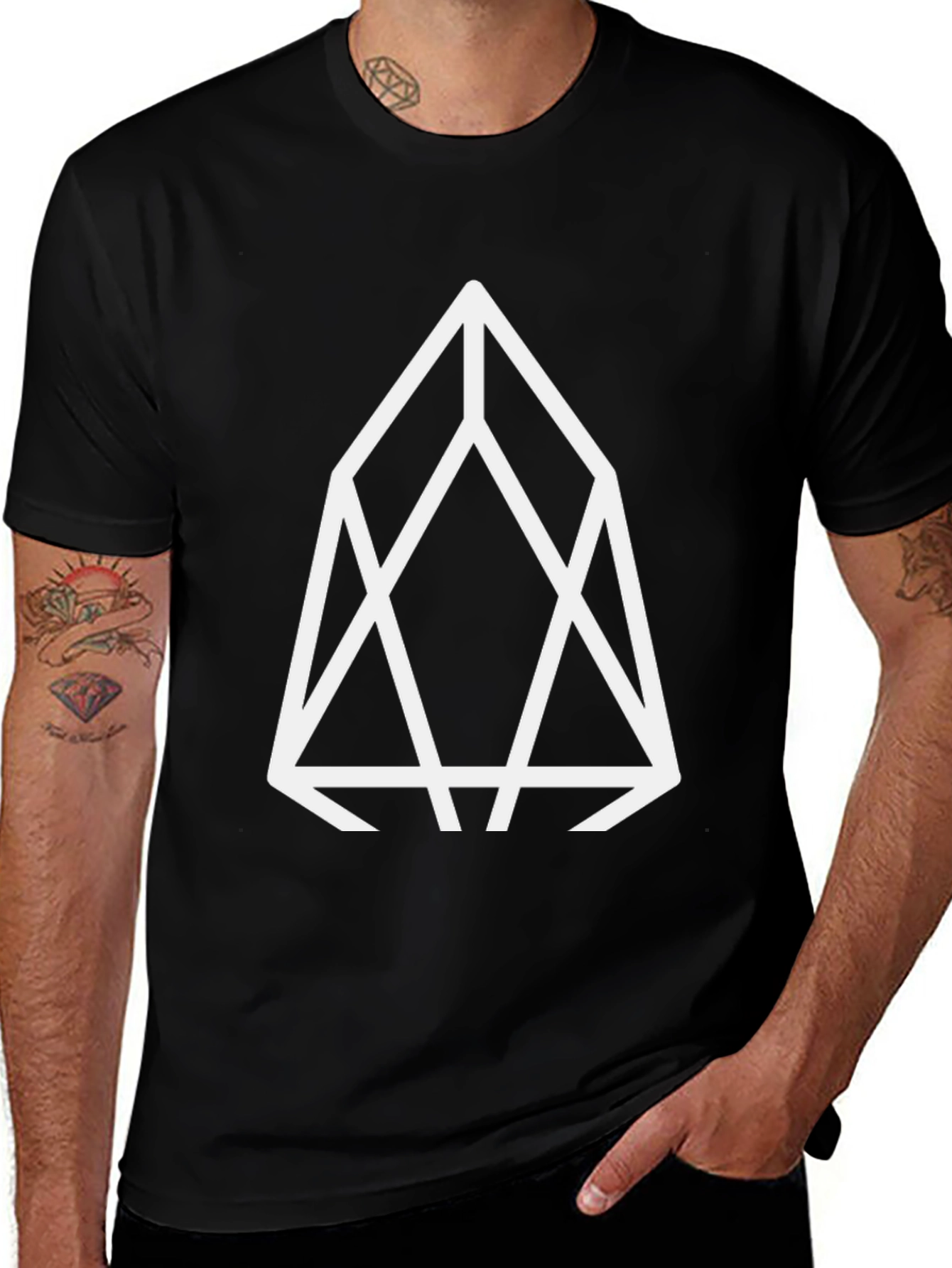 Variant 24 of Geometric Diamond Graphic Tee - Stylish Black T-Shirt