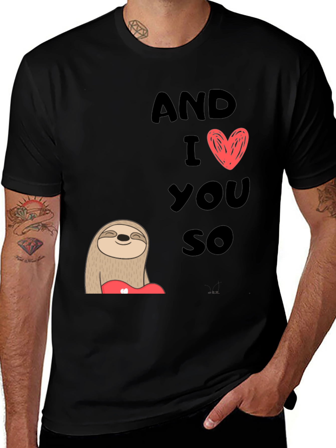 Variant 11 of Cute Sloth 'And I Love You So' Graphic Tee