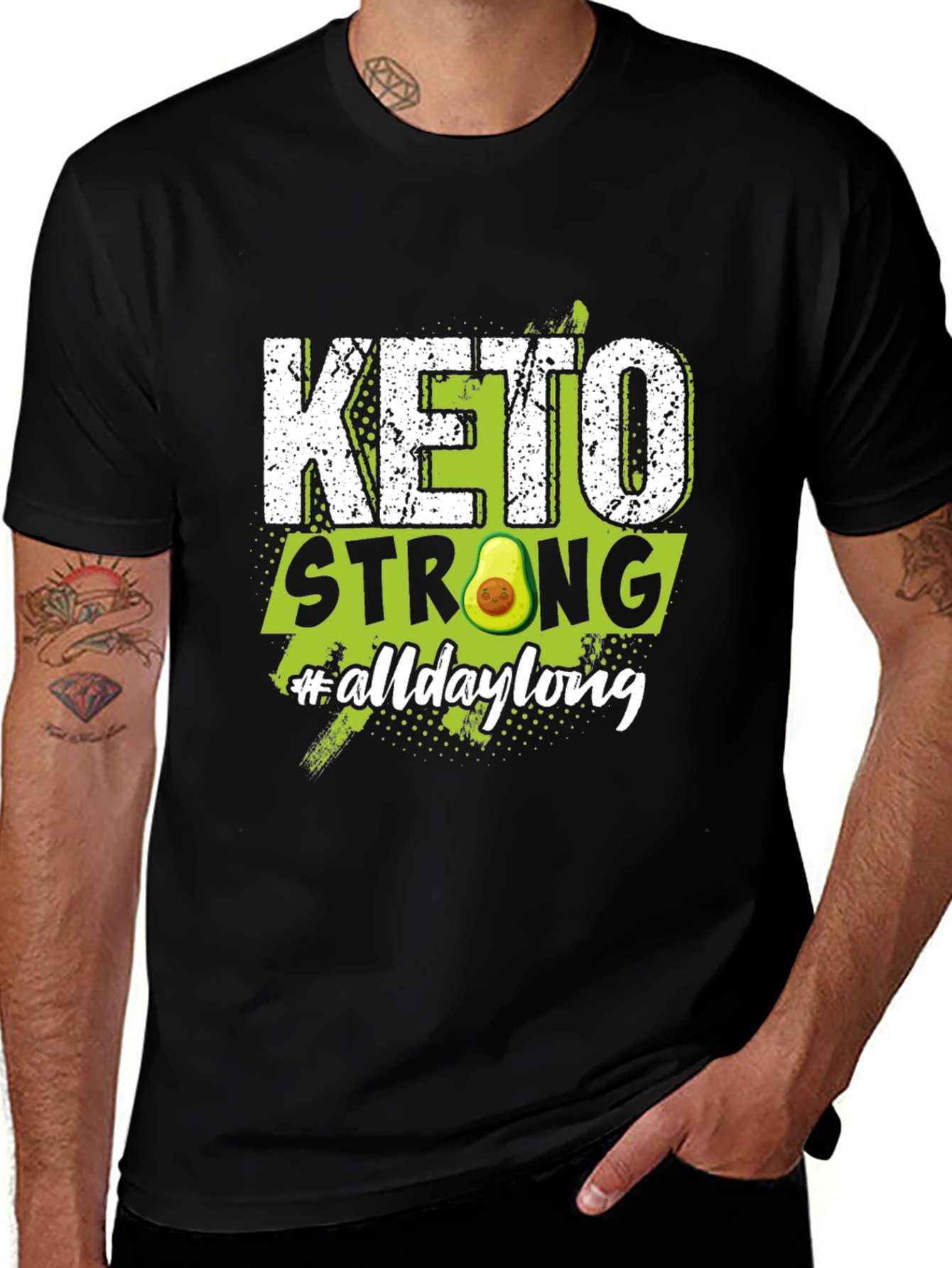 Keto Strong Avocado T-Shirt - All Day Long!