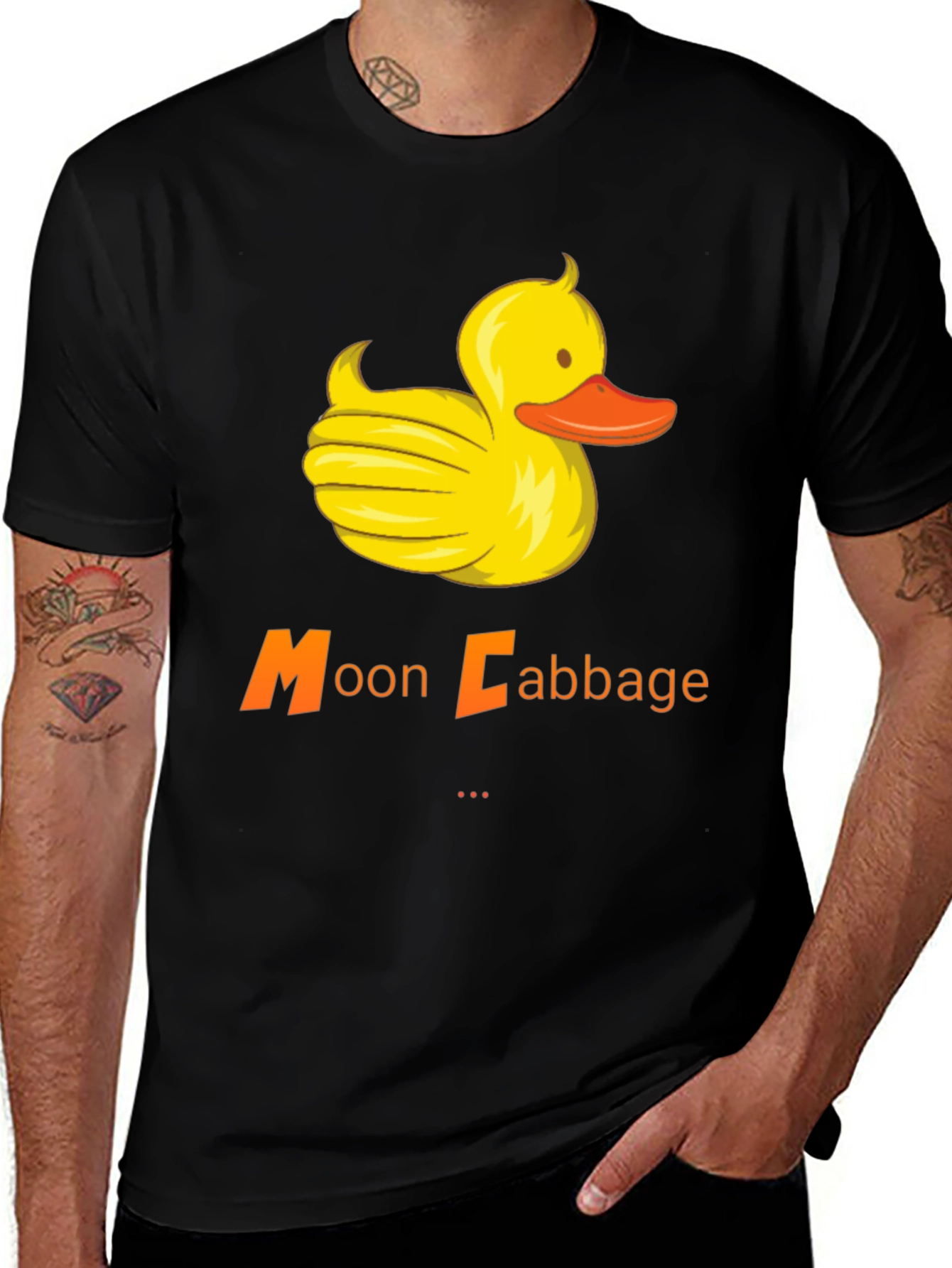 Variant 26 of Moon Cabbage Duck Graphic T-Shirt - Black