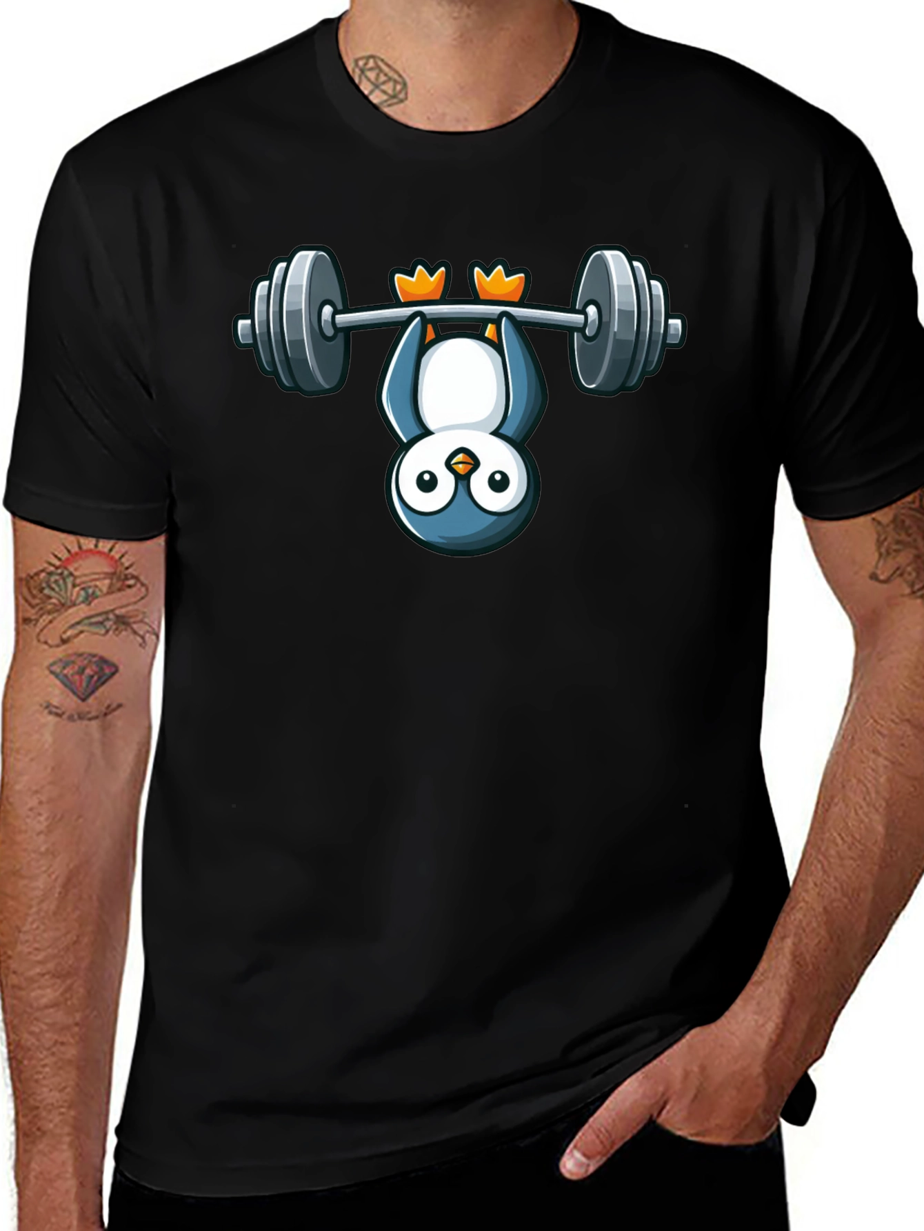 Variant 10 of Penguin Workout T-Shirt - Hang in There!