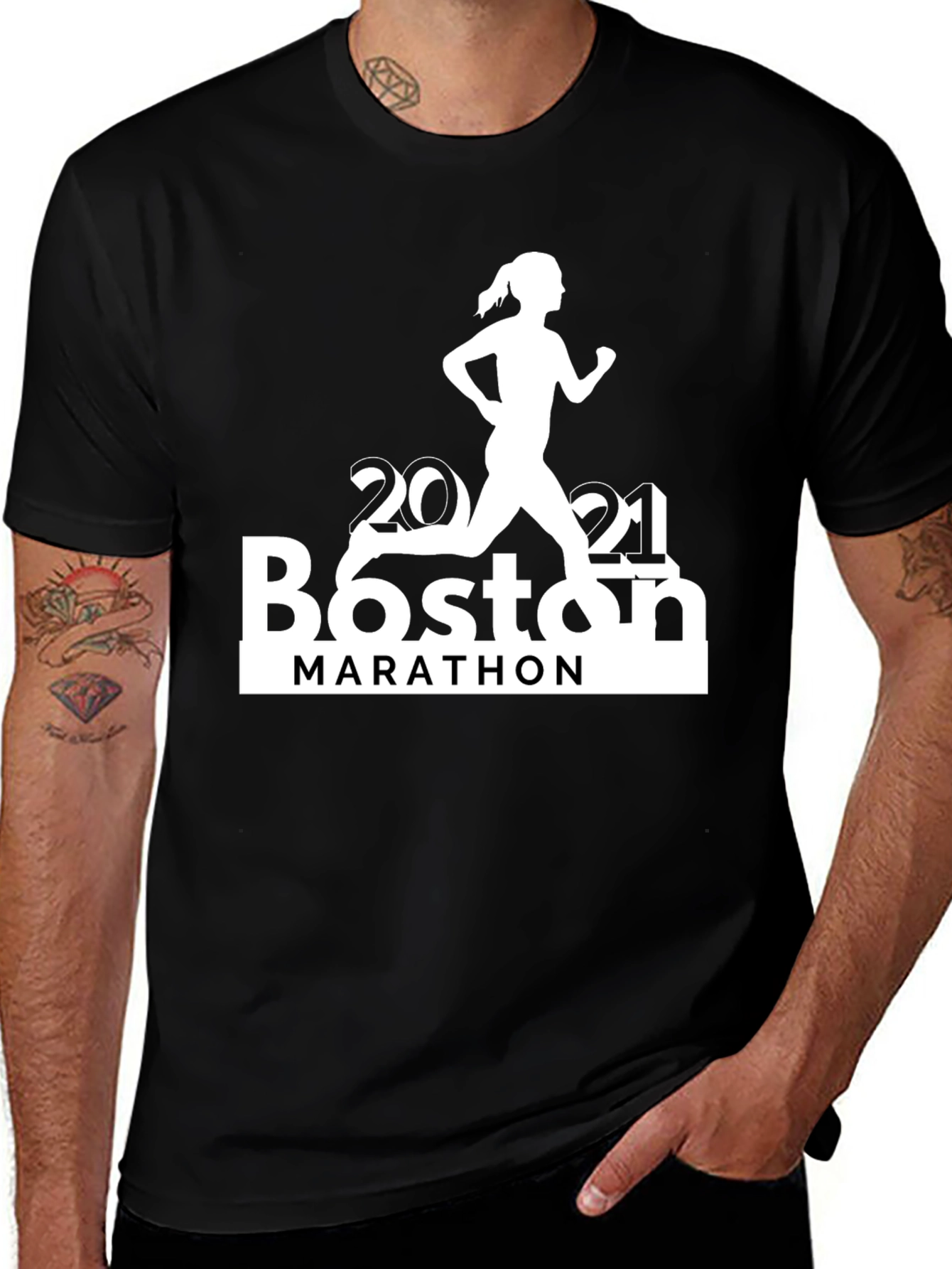 Boston Marathon 2021 Runner Graphic T-Shirt