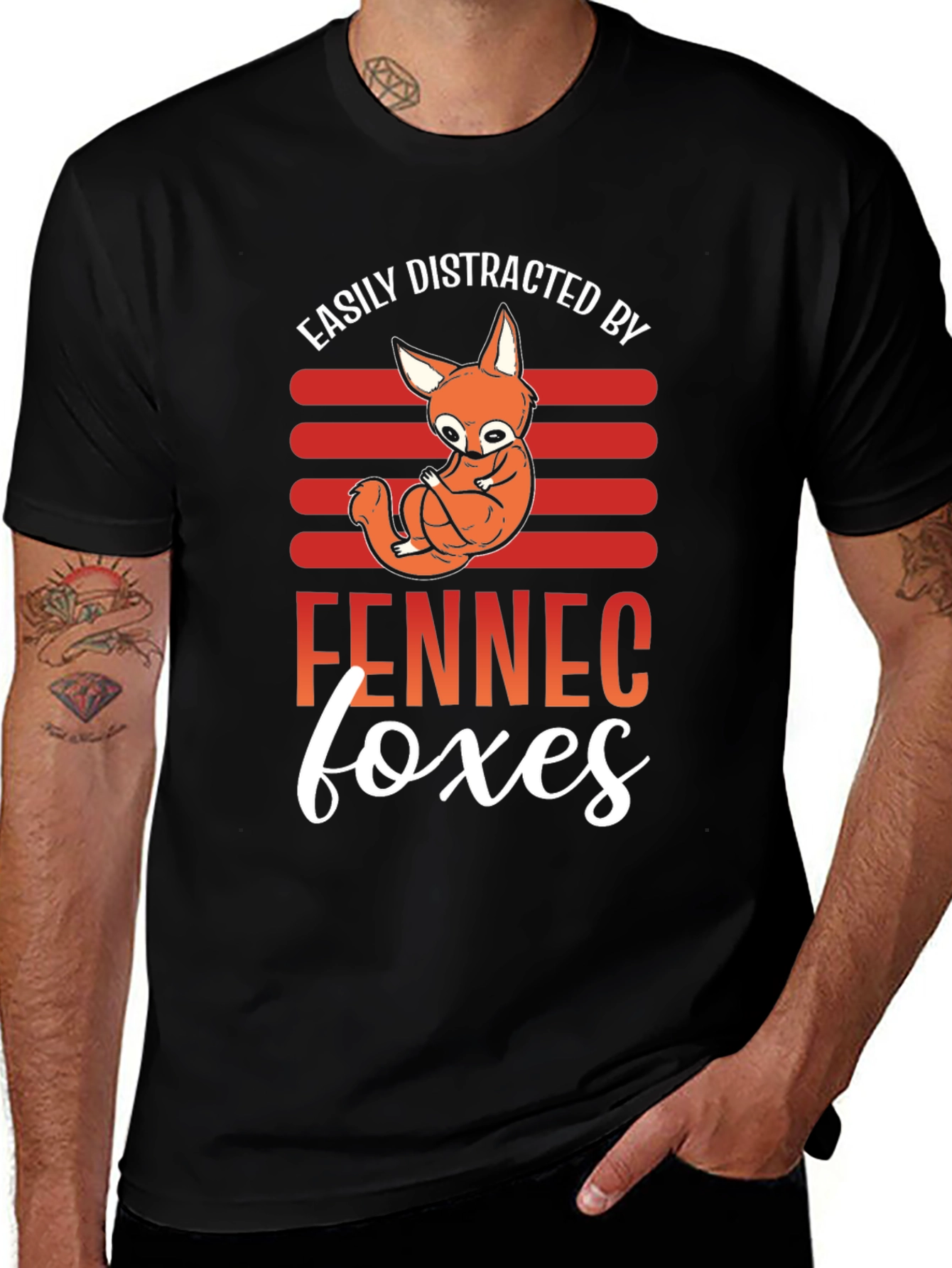 Black Fennec Fox Distraction T-Shirt main image