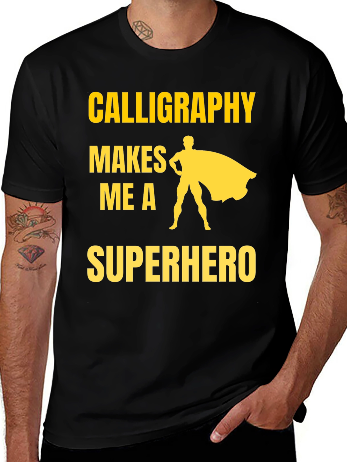 Variant 17 of Calligraphy Superhero Graphic Tee